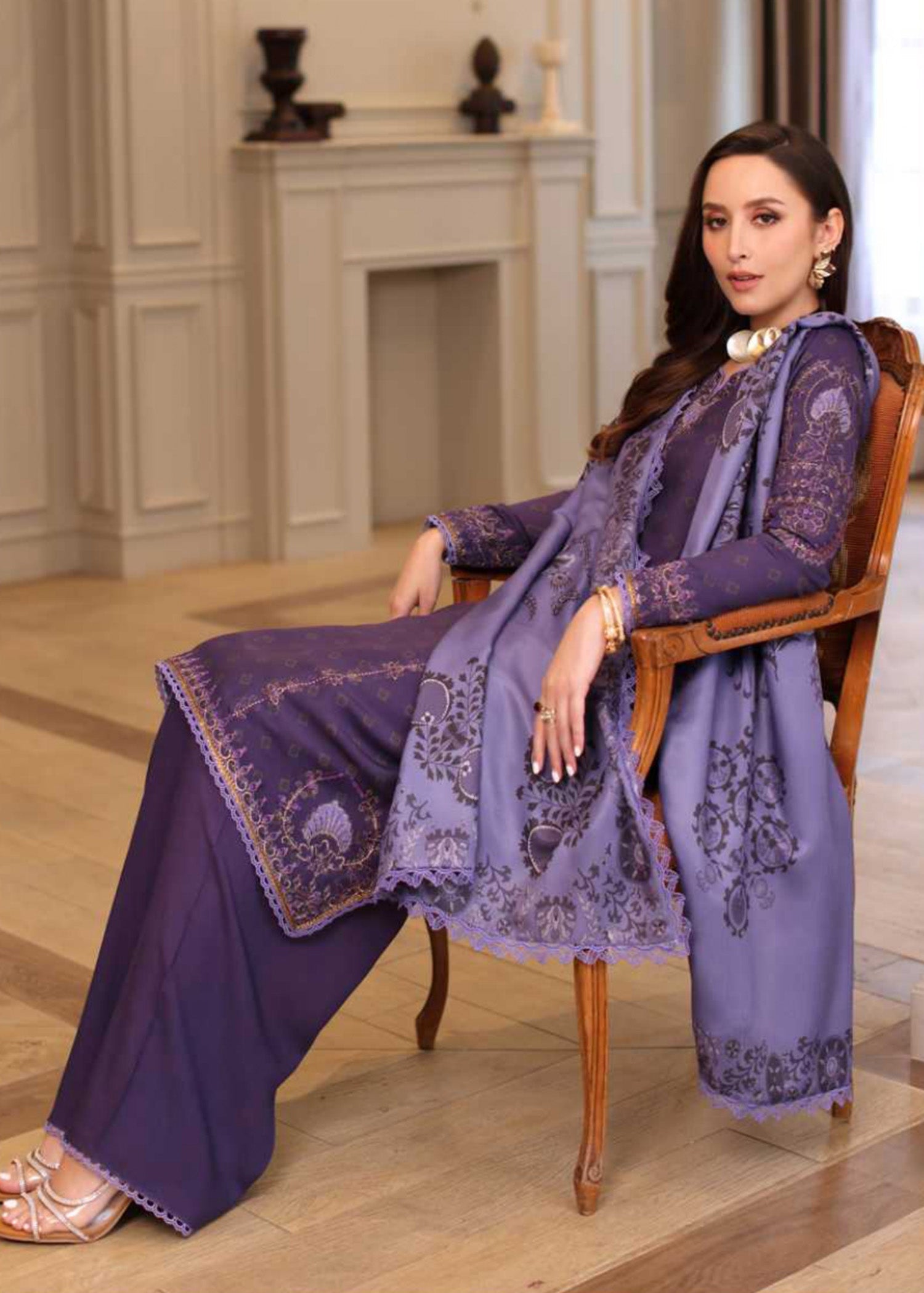 linen Unstitched in Purple