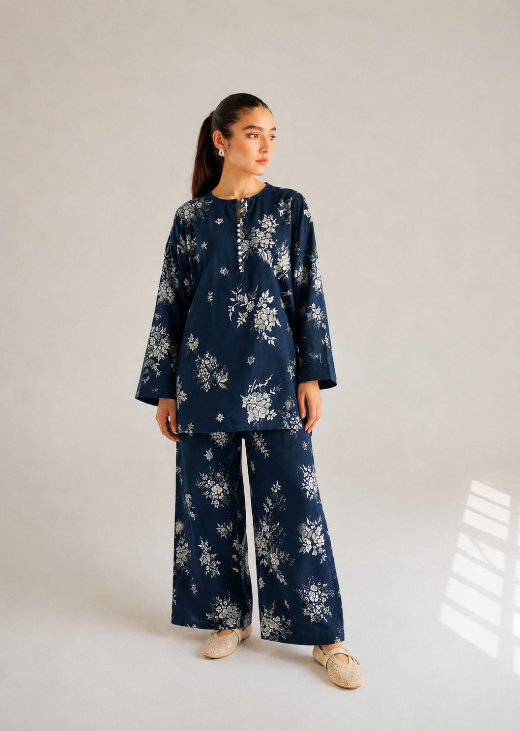 lawn Co Ord Sets in Navy blue