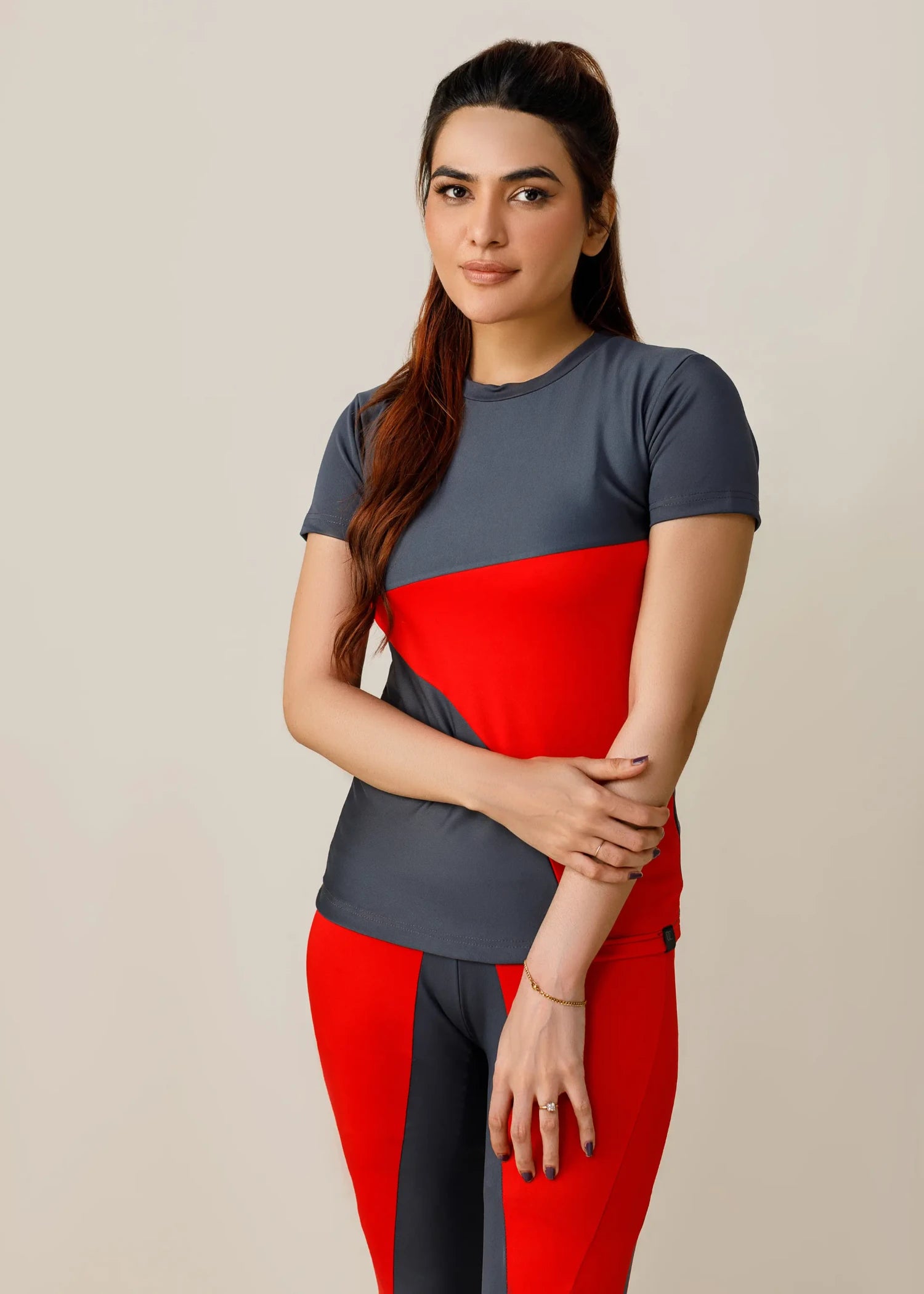 viscose jersey Tracksuit in Grey, red