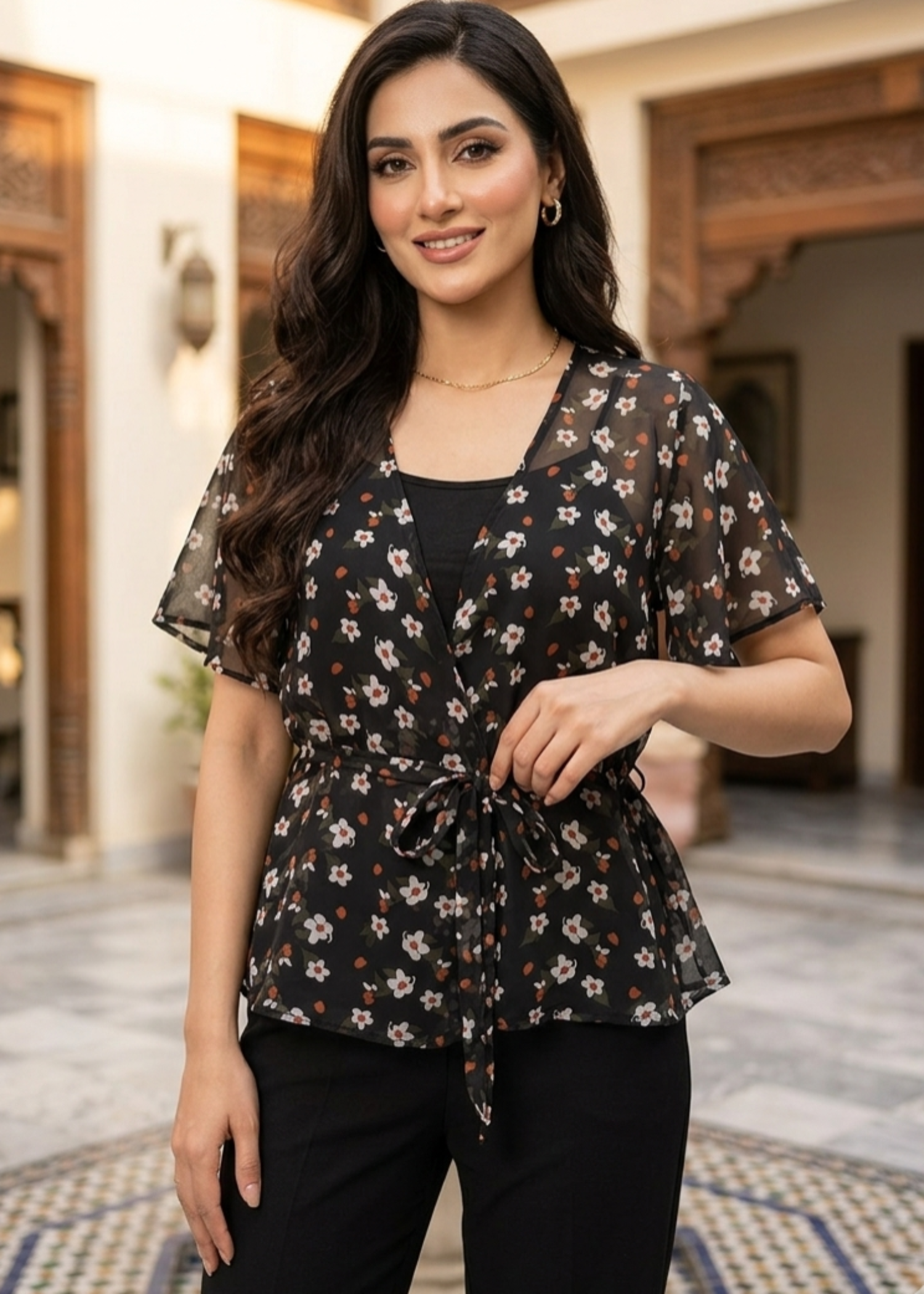 chiffon Blouse in Black
