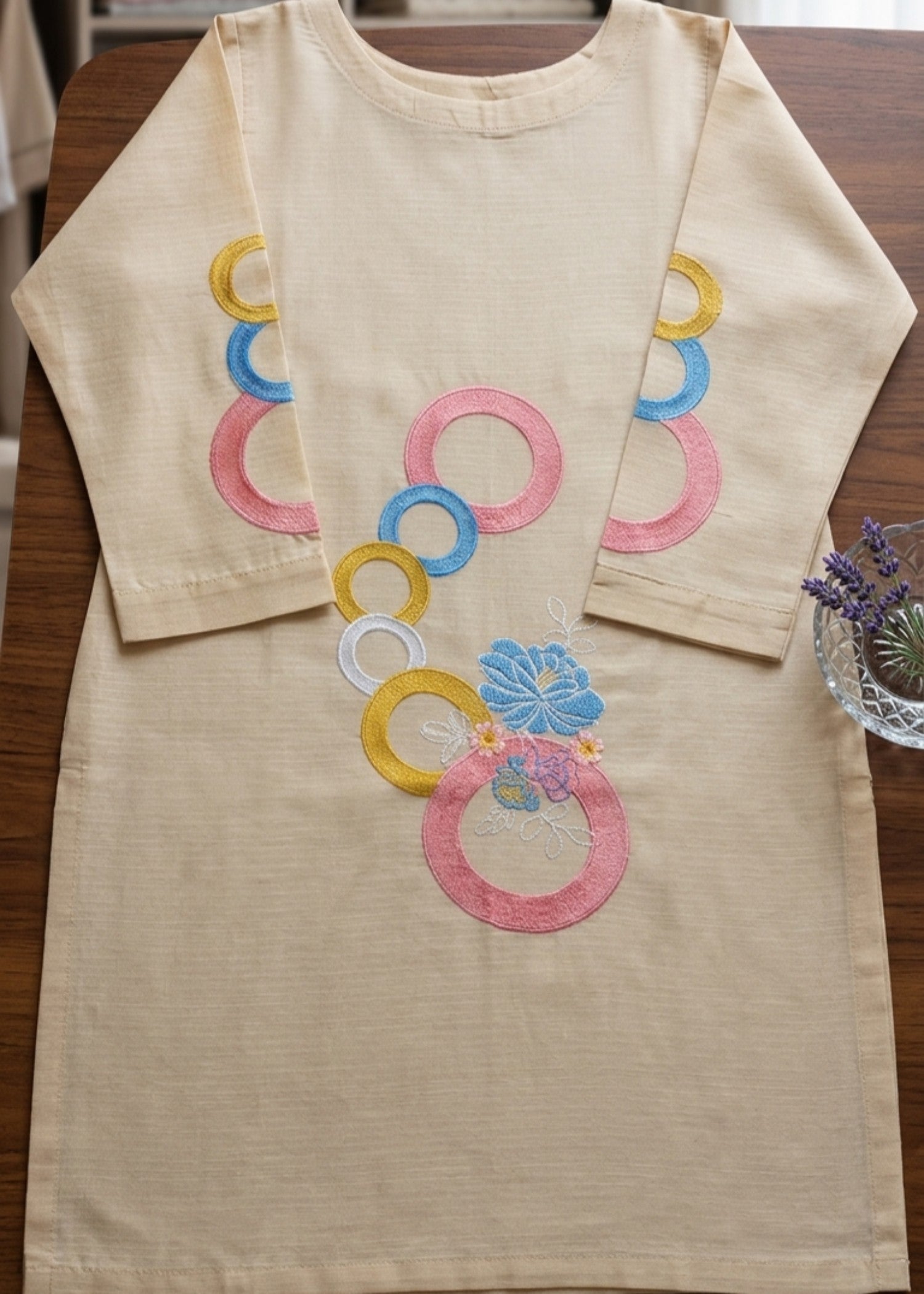 cotton Kurti in Buttercream