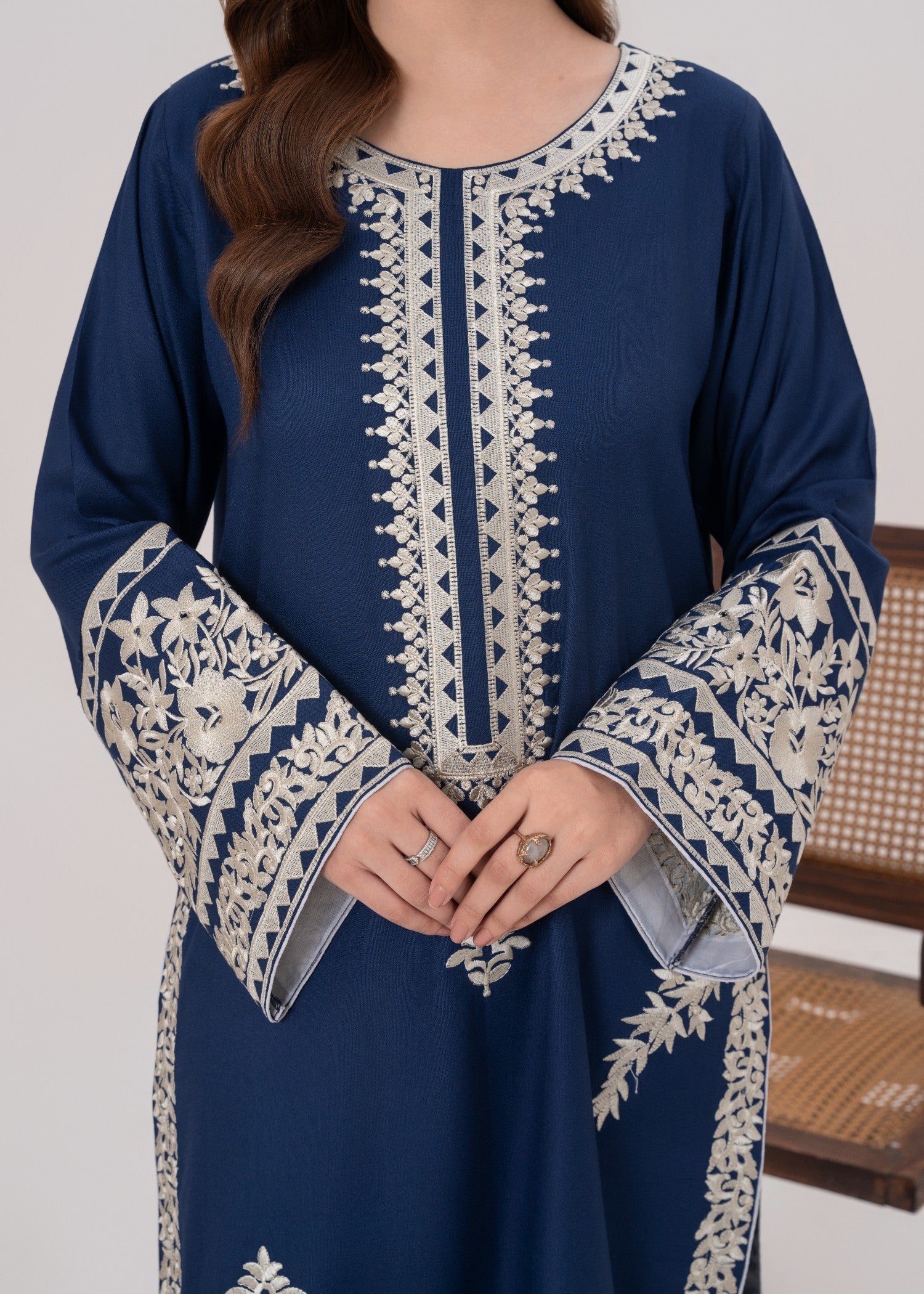 dhanak Kurta Set in Cobalt blue