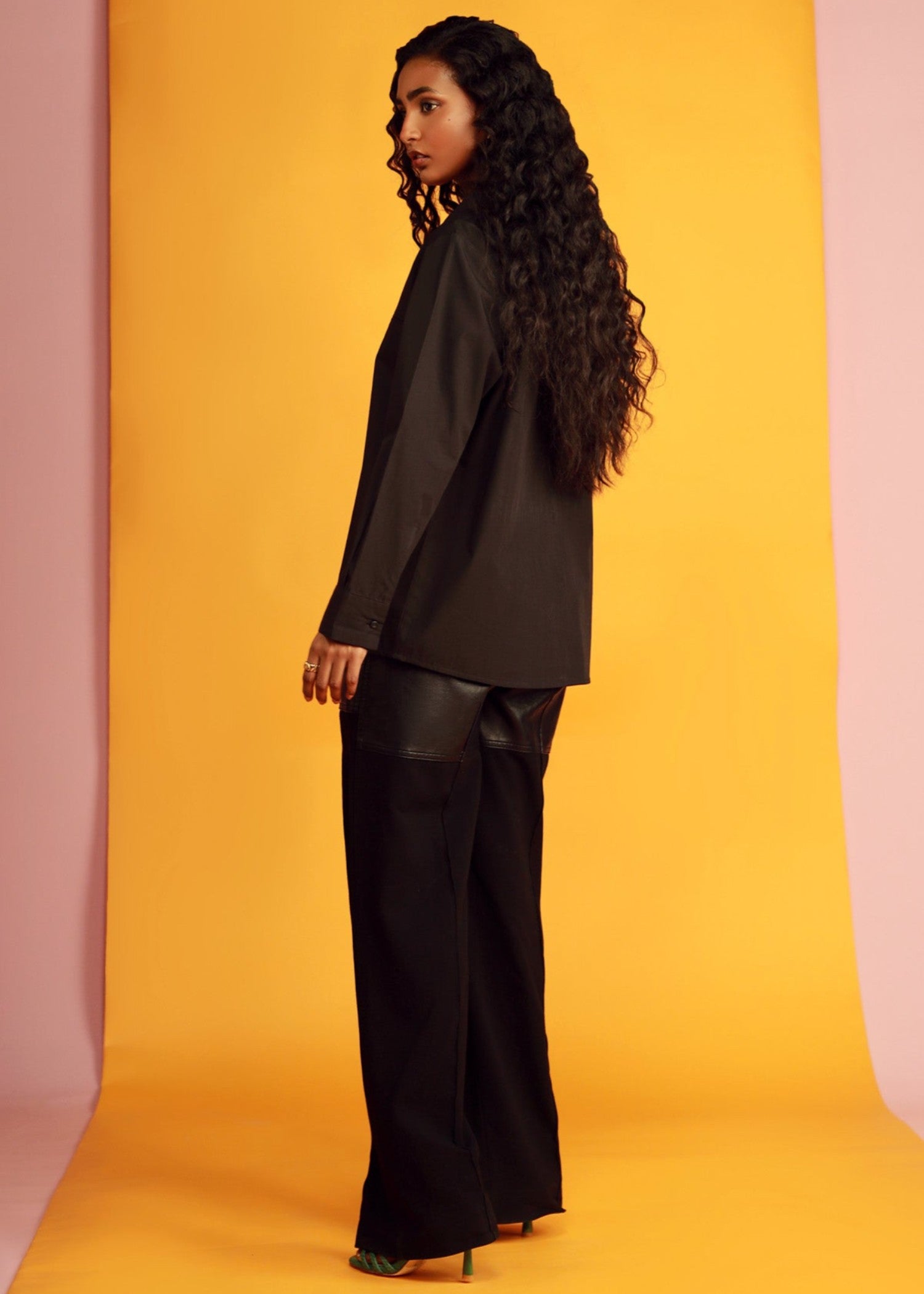 poplin Top in Black