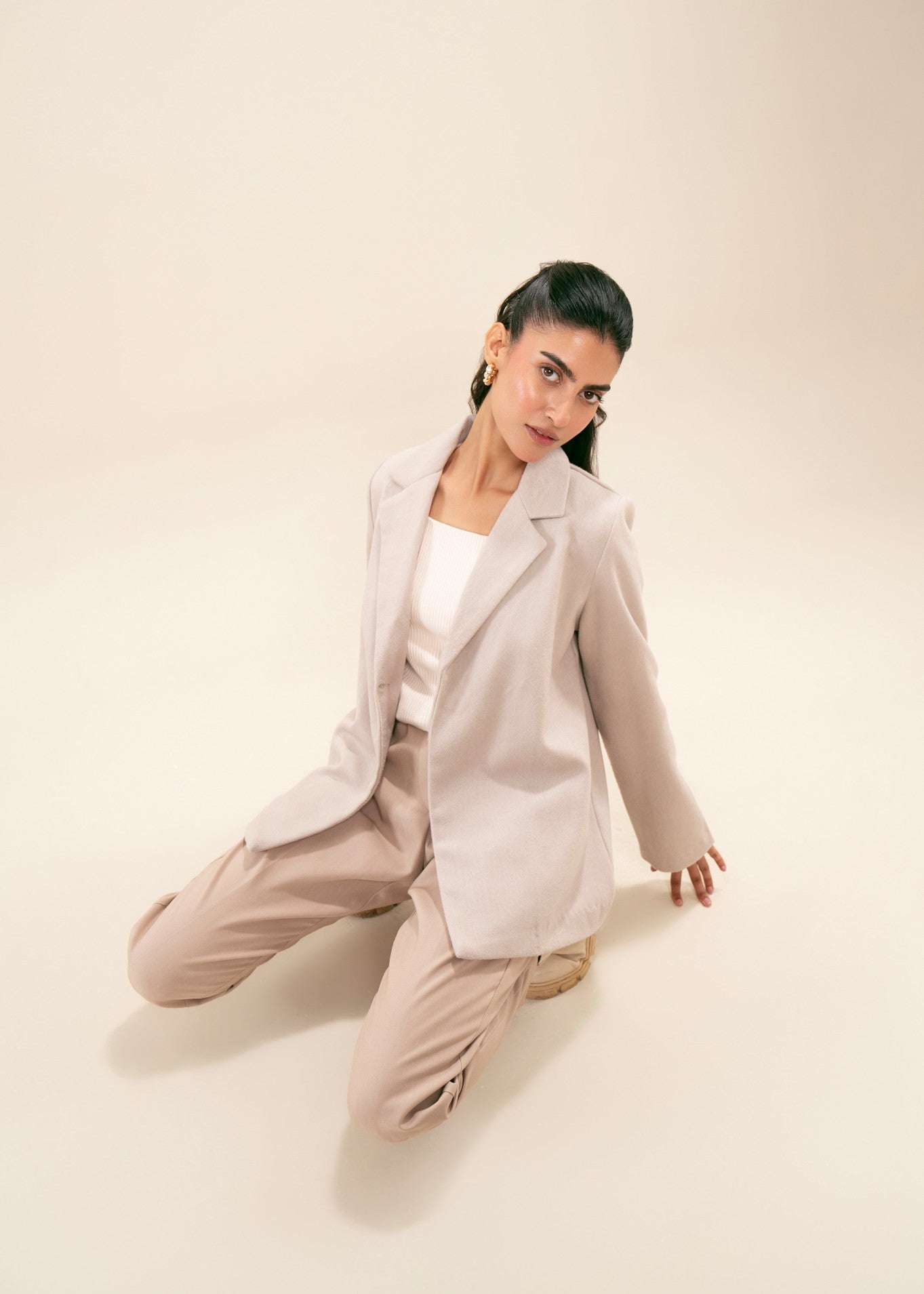 wool Coat in Beige