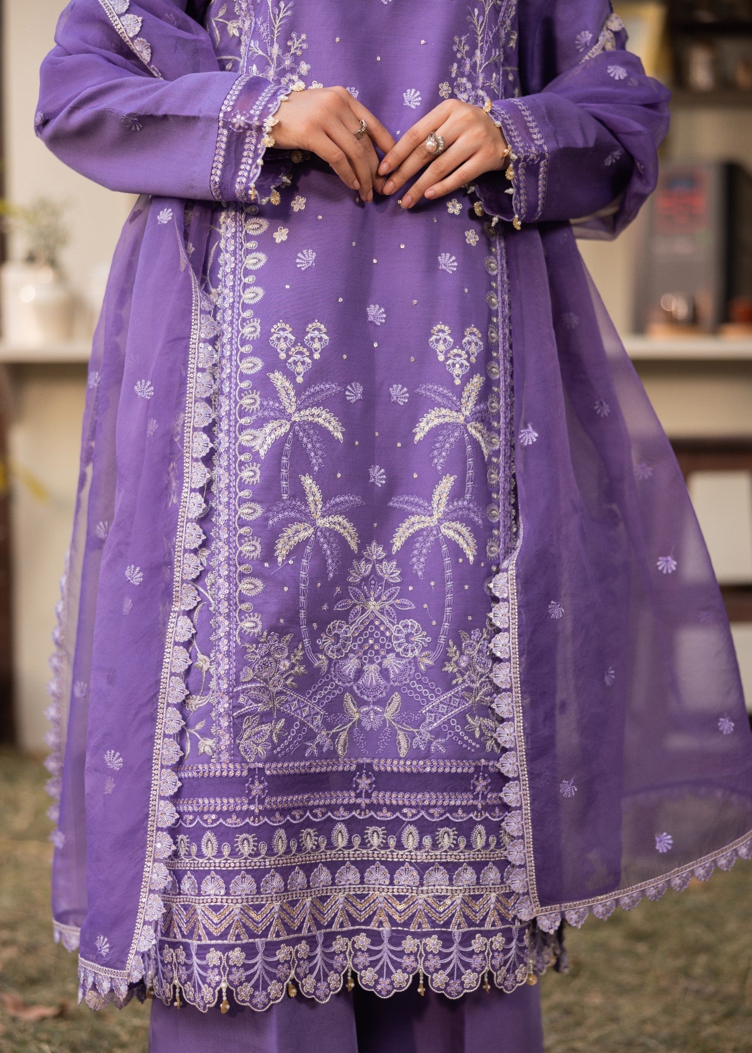 viscose Kurta Set in Bright lavender