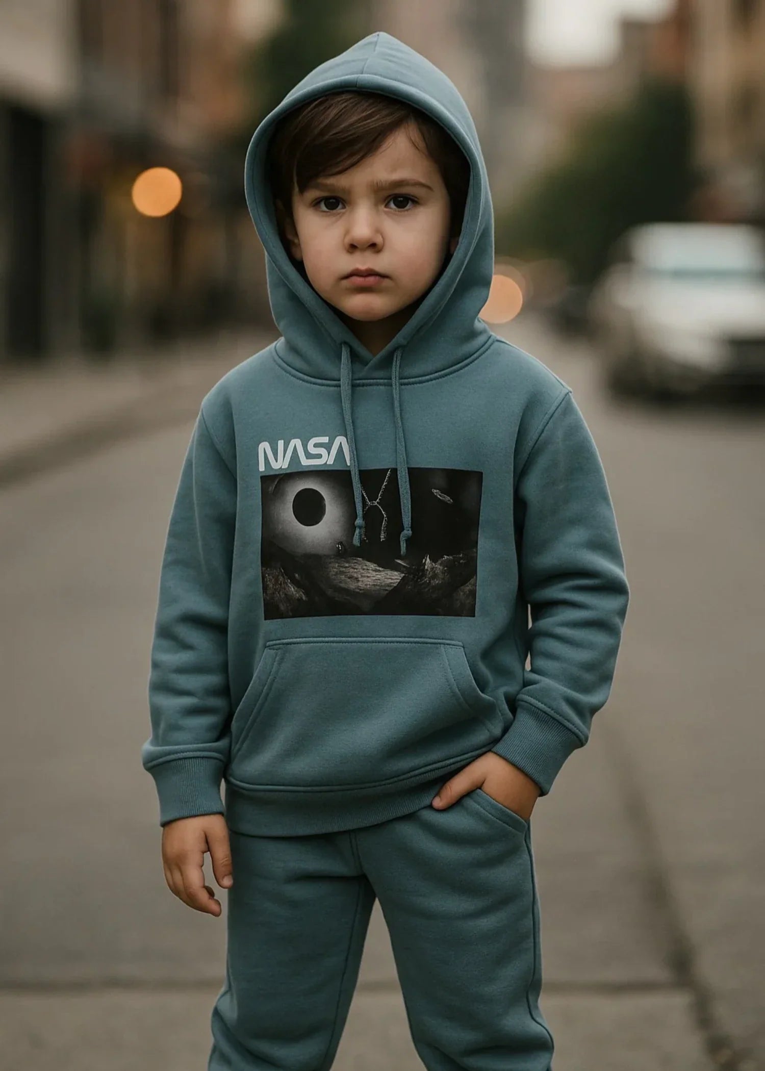 fleece Hoodie in Frost blue