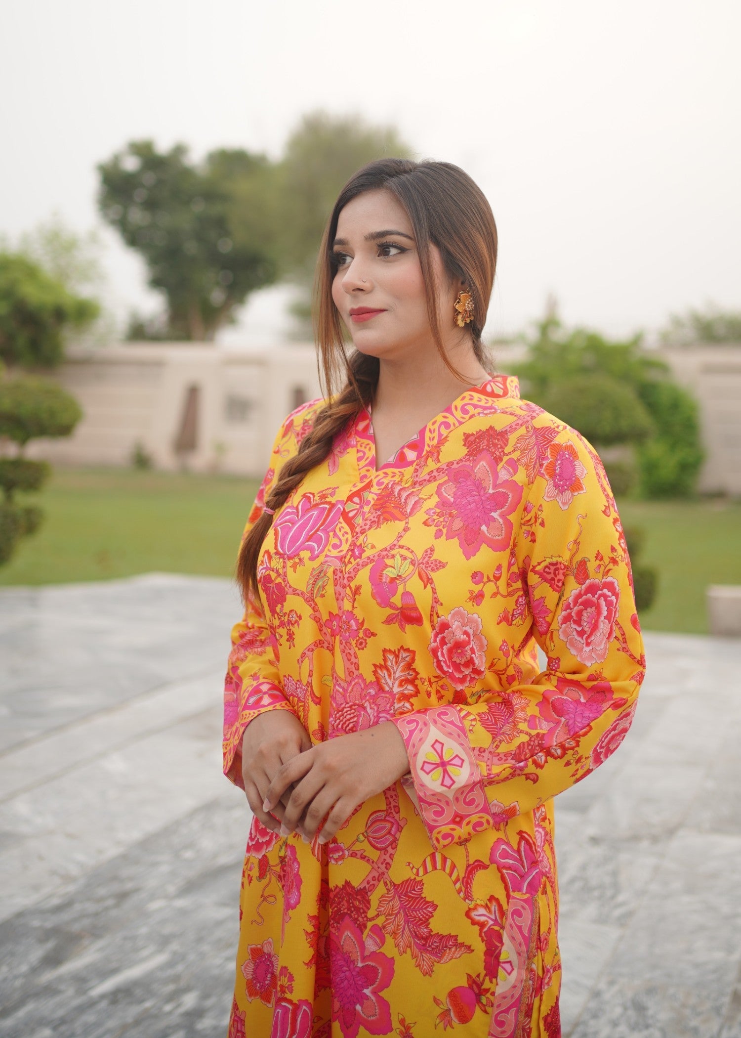 swiss lawn Co Ord Sets in Yellow