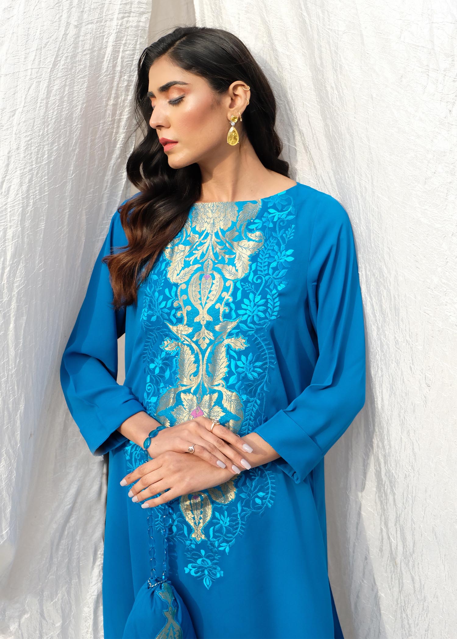 georgette Kurta Set in Blue