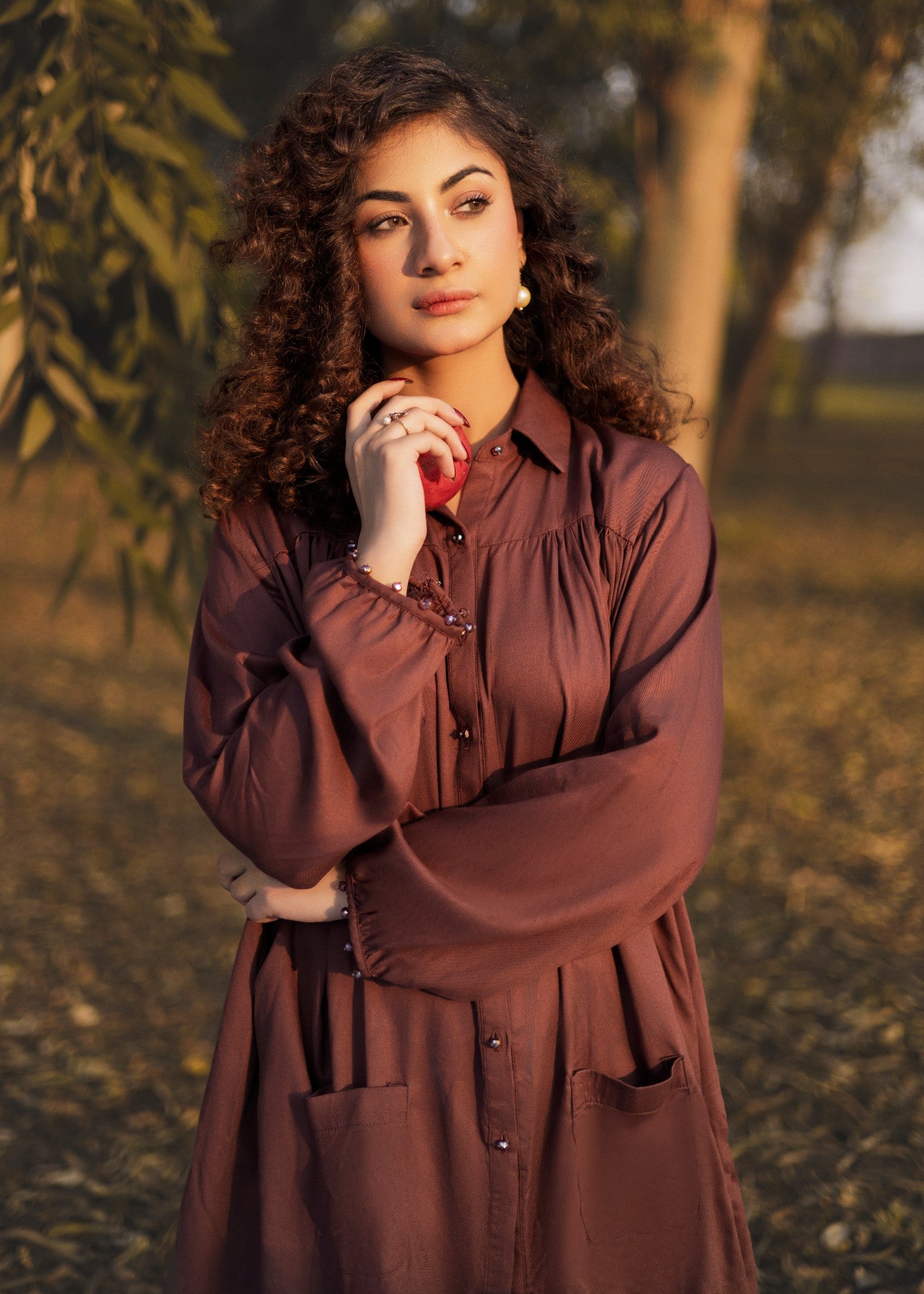 pure marina Tunic in Chocolate brown
