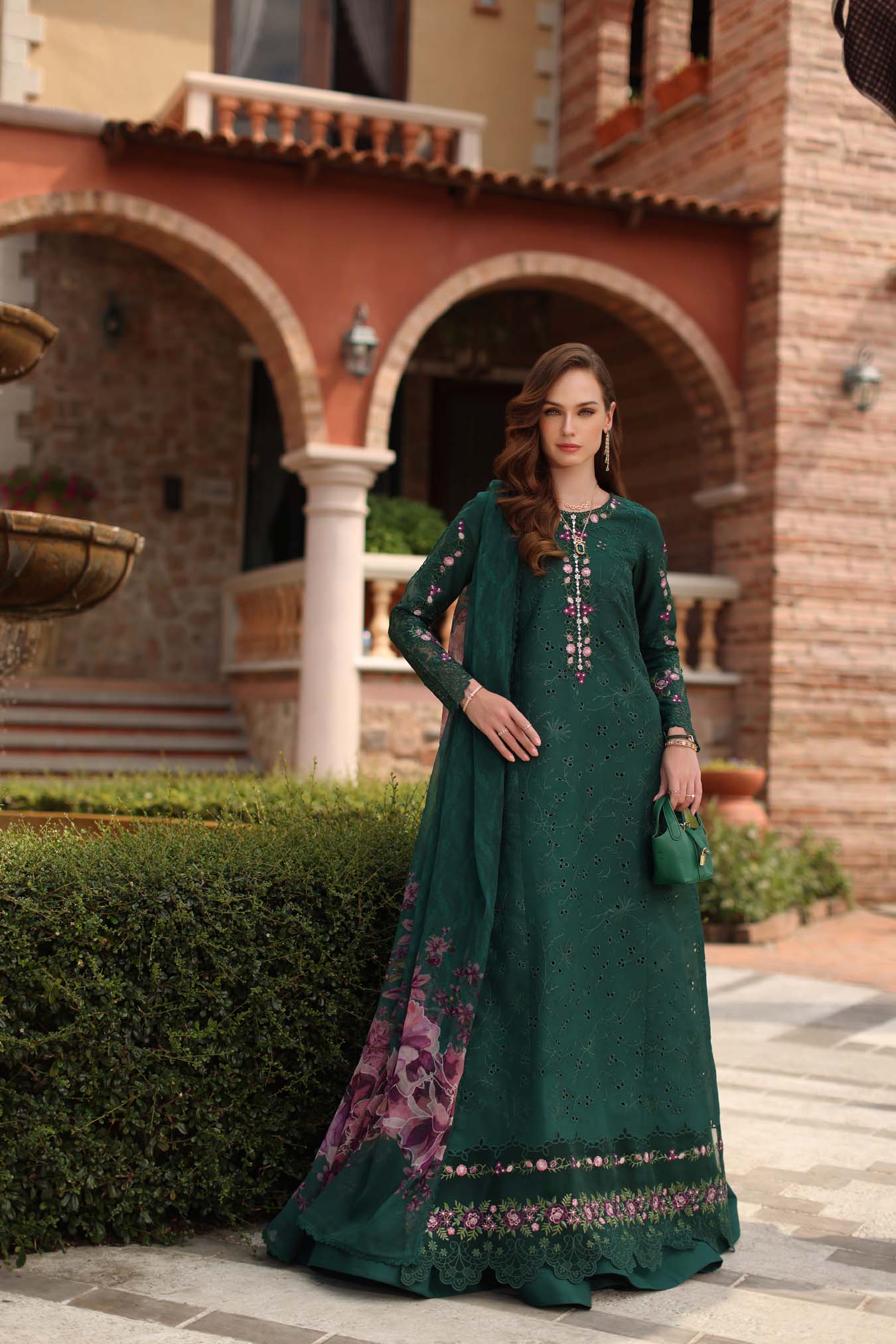 Luxury Eid Schiffli Laserkari Lawn – D1 - A - Sorina