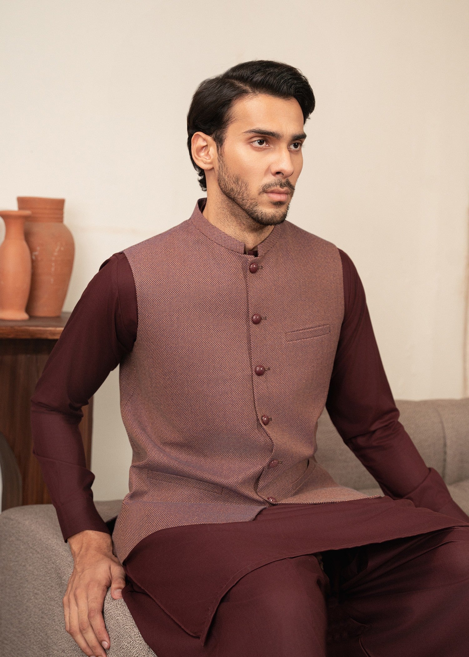 suiting Waistcoat in Pink