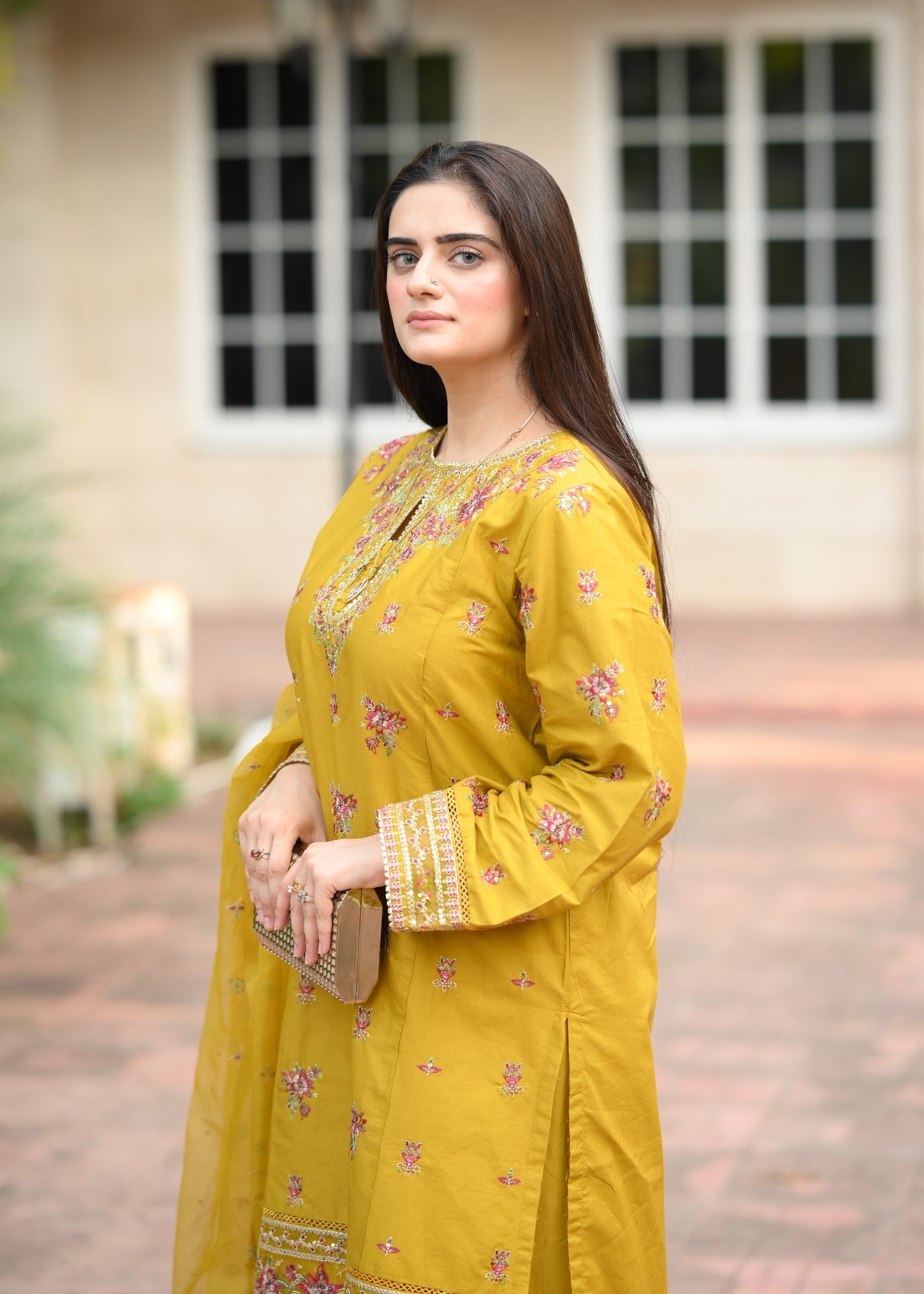 linen Kurta Set in Mustard
