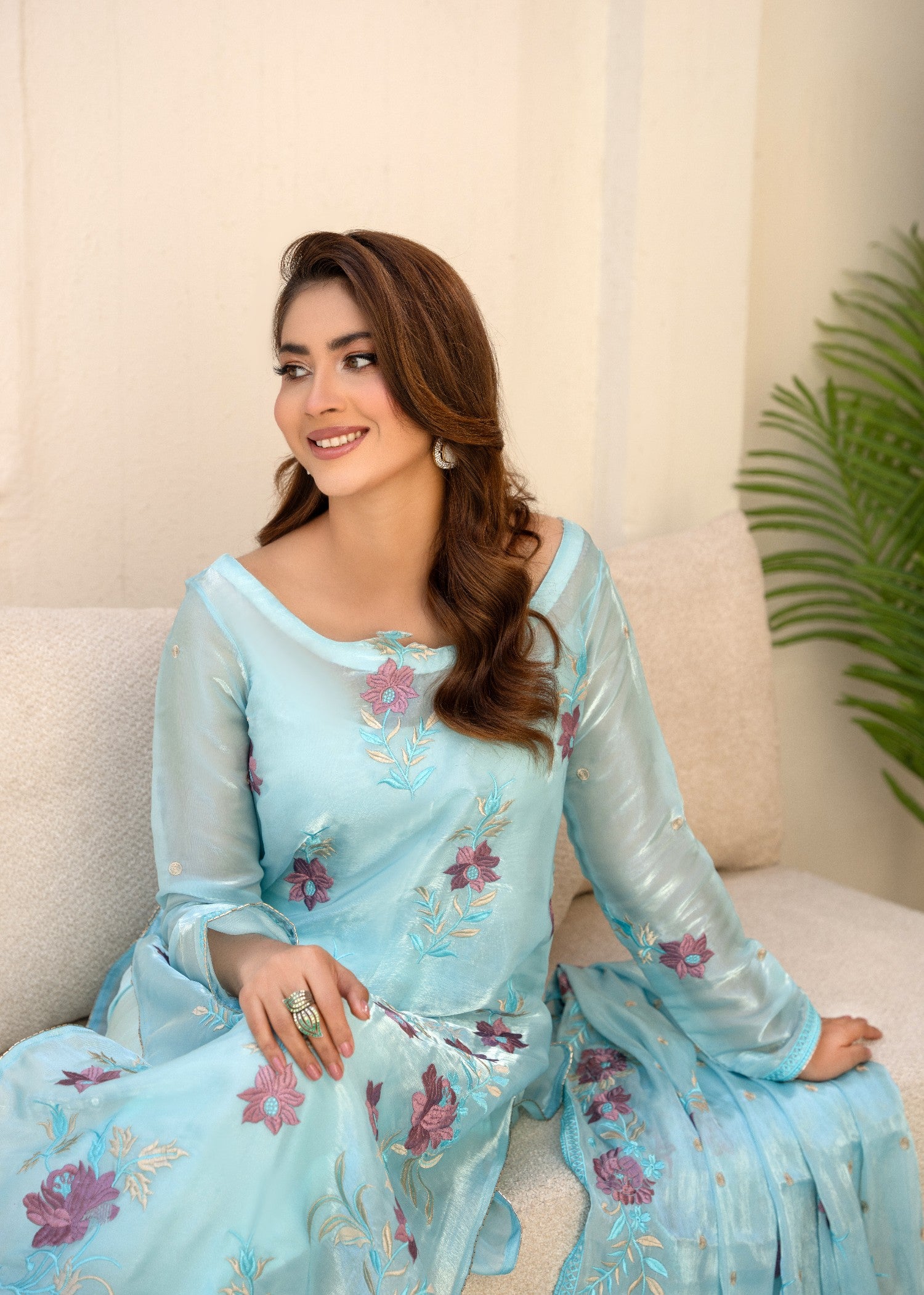silk Unstitched in Ice blue