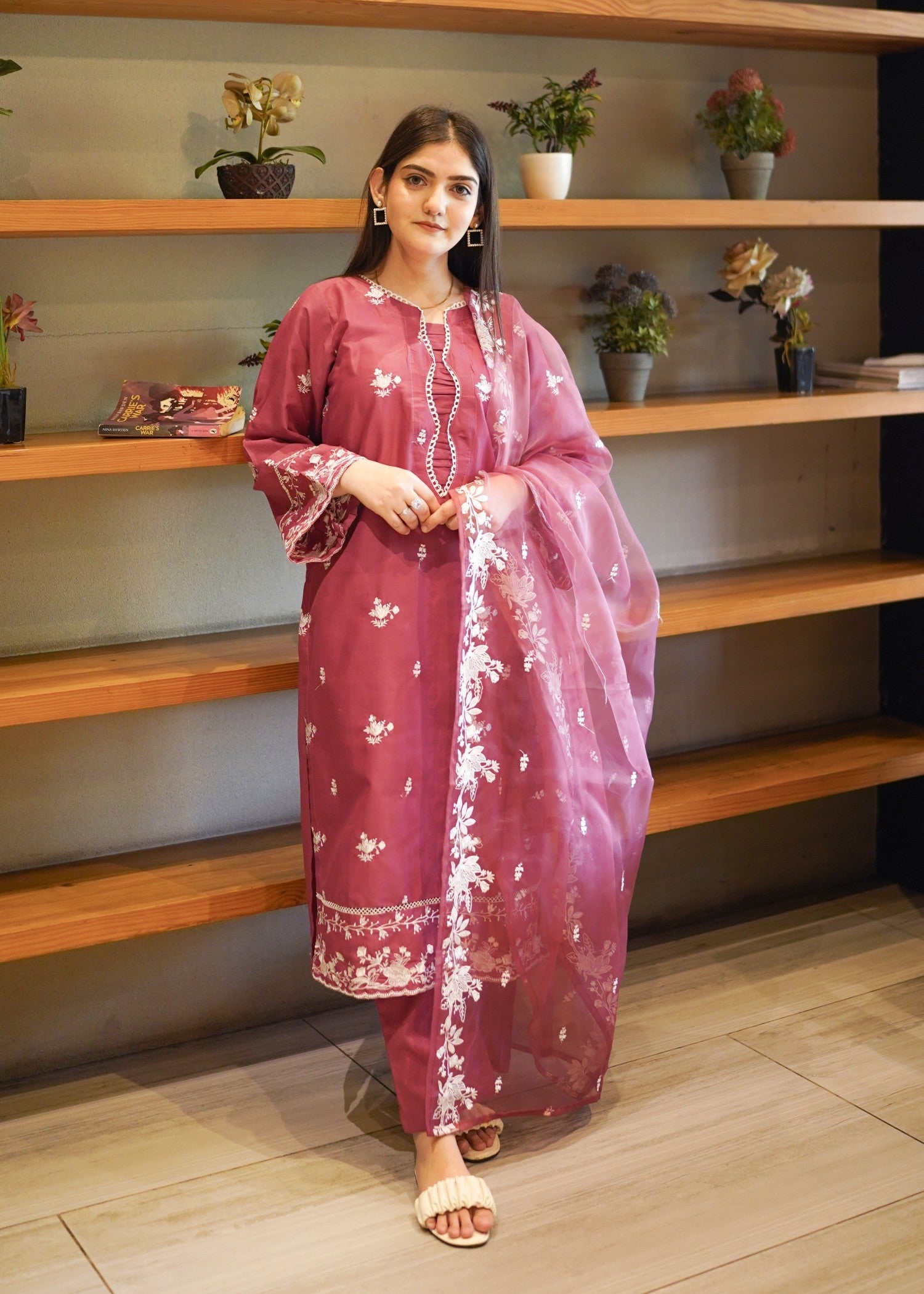 cotton Kurta Set in Petal pink