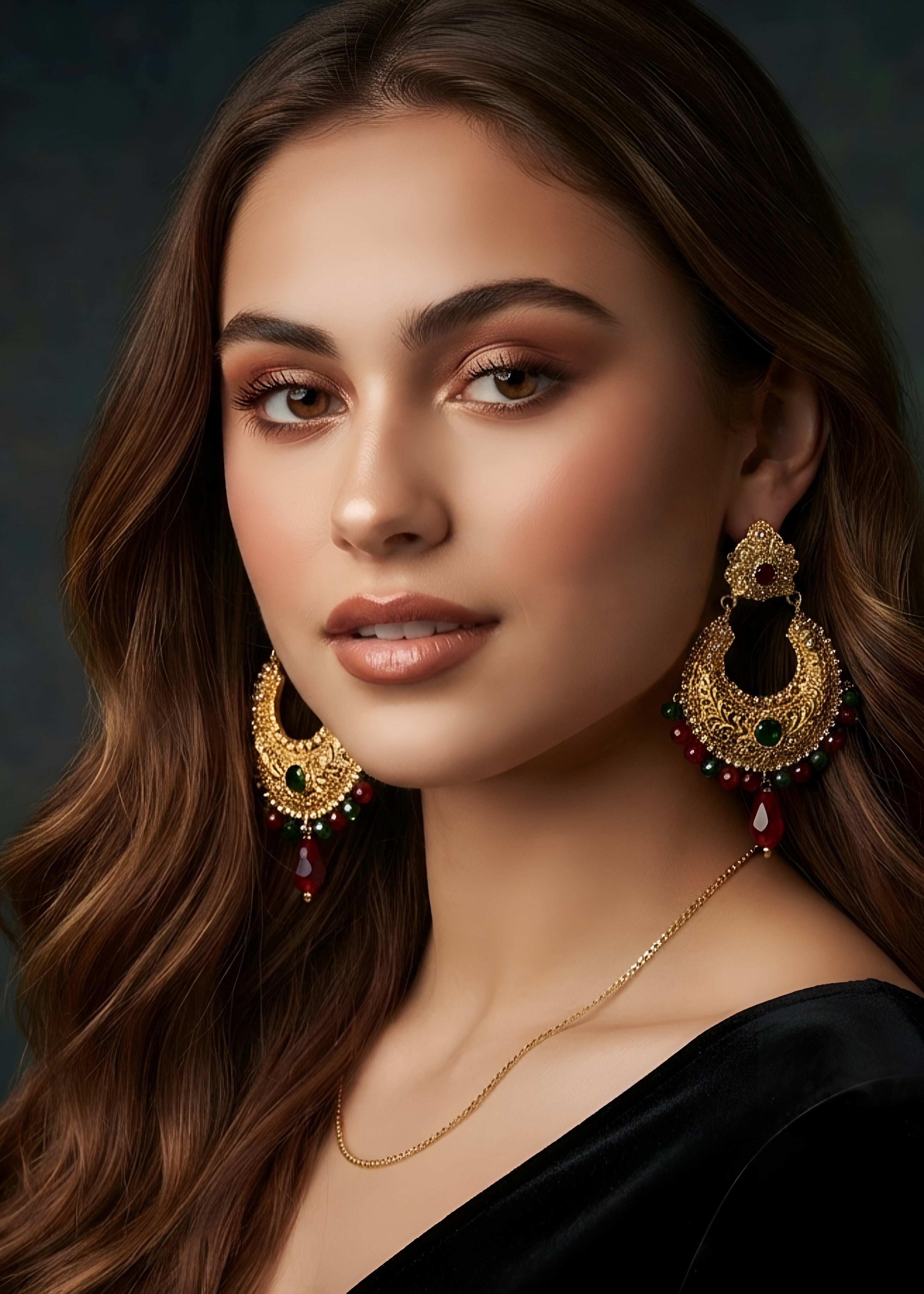 Earrings in Crimson Color by - Trendy Women Earrings VXG7957