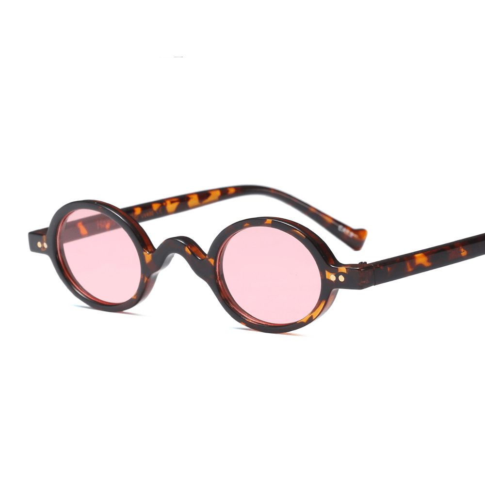 Oval Retro Sunglasses Men Leopard Print