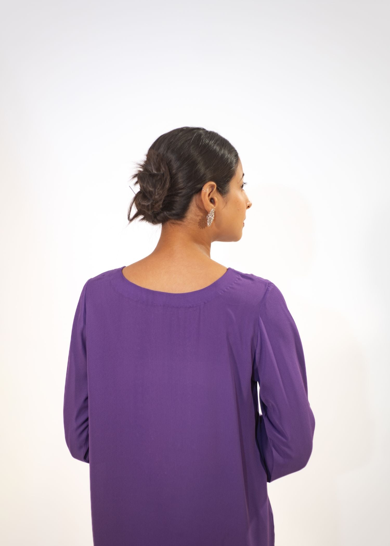 georgette Kurta Set in Lilac