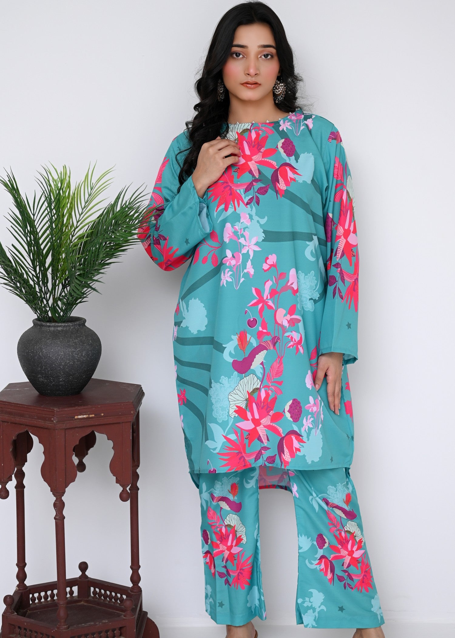 swiss lawn Co Ord Sets in Aquamarine