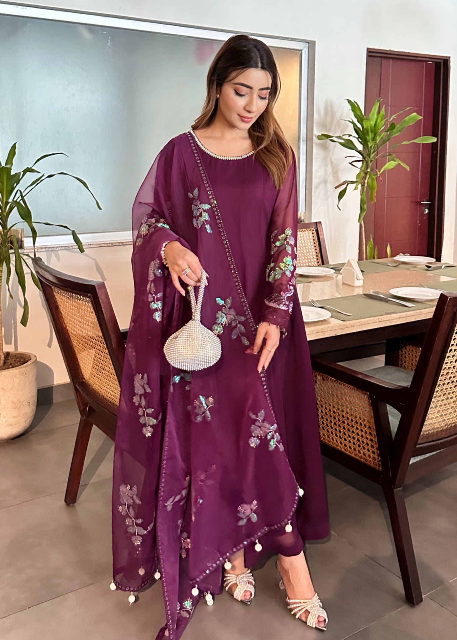 chiffon Maxi in Plum