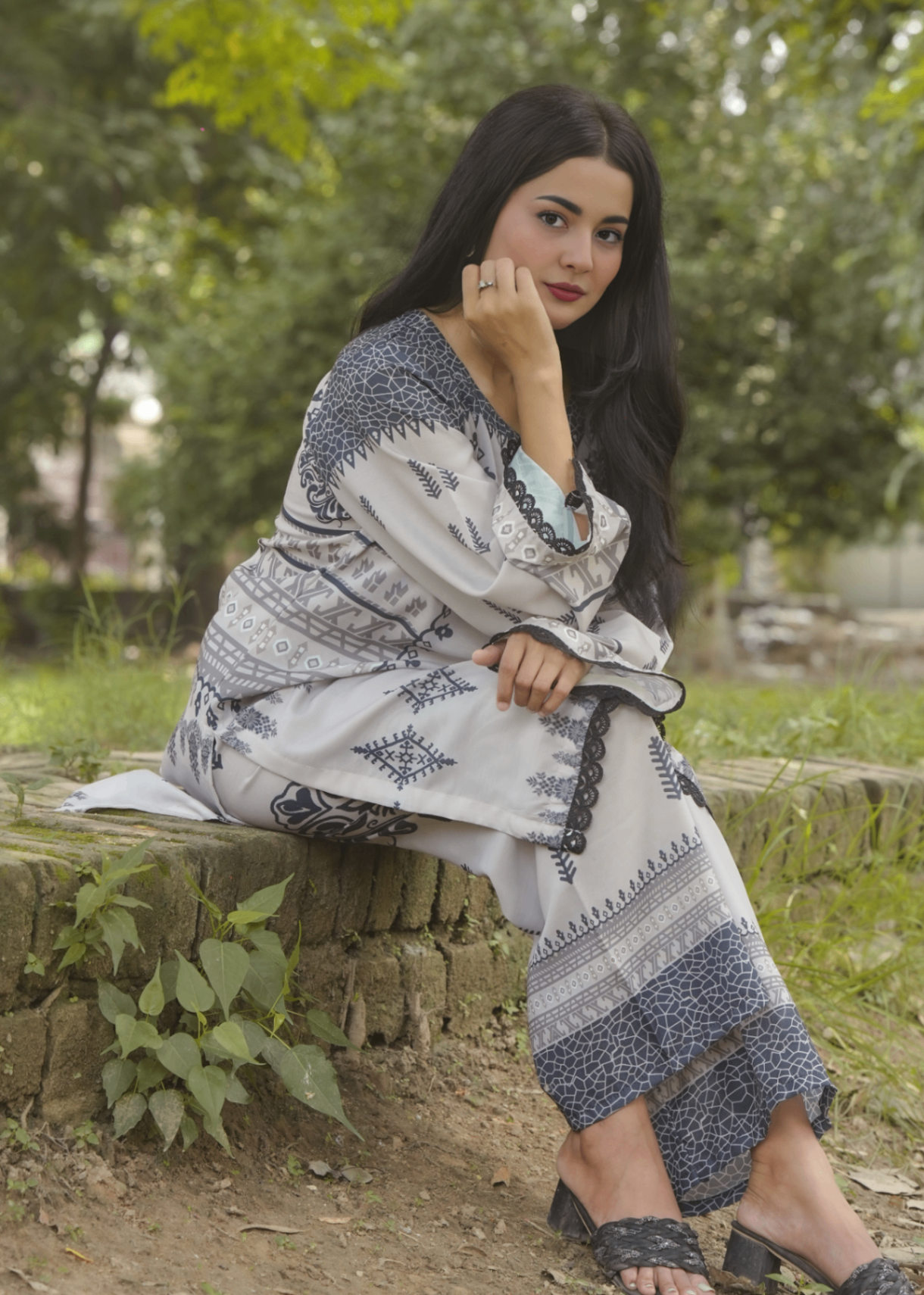 poly silk Kurta Set in Gainsboro
