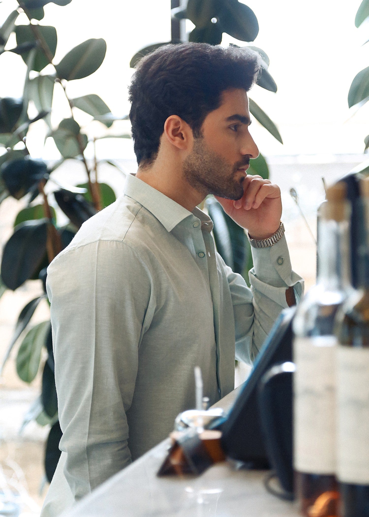 cotton Casual Shirt in Sky