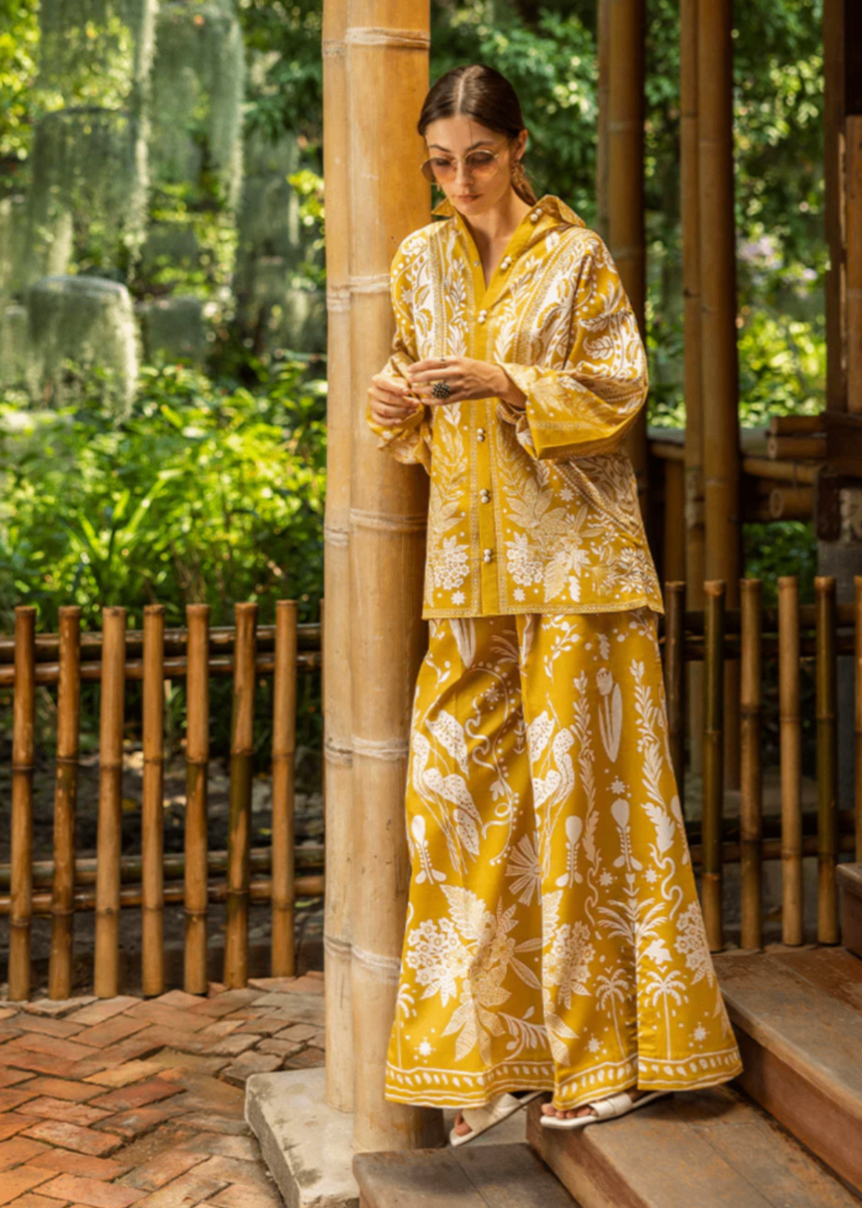 blended satin Co ord Sets in Mellow yellow