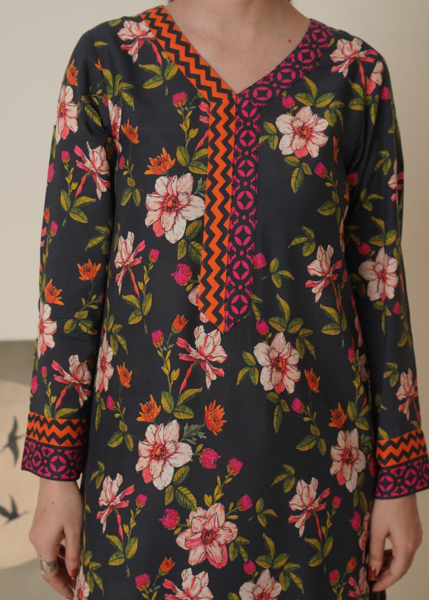 linen Kurta Set in Ink