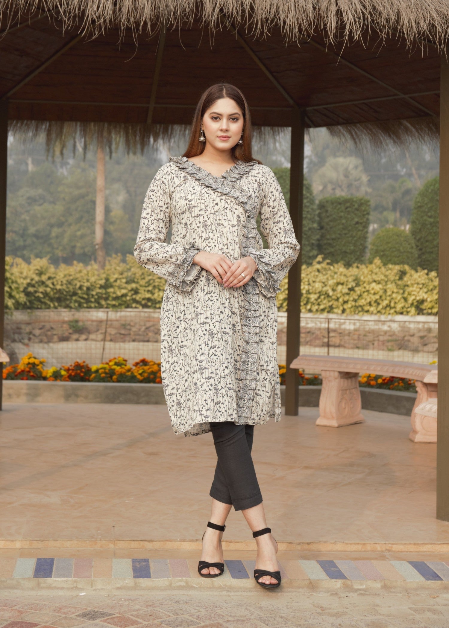 khaddar Unstitched in Ivory