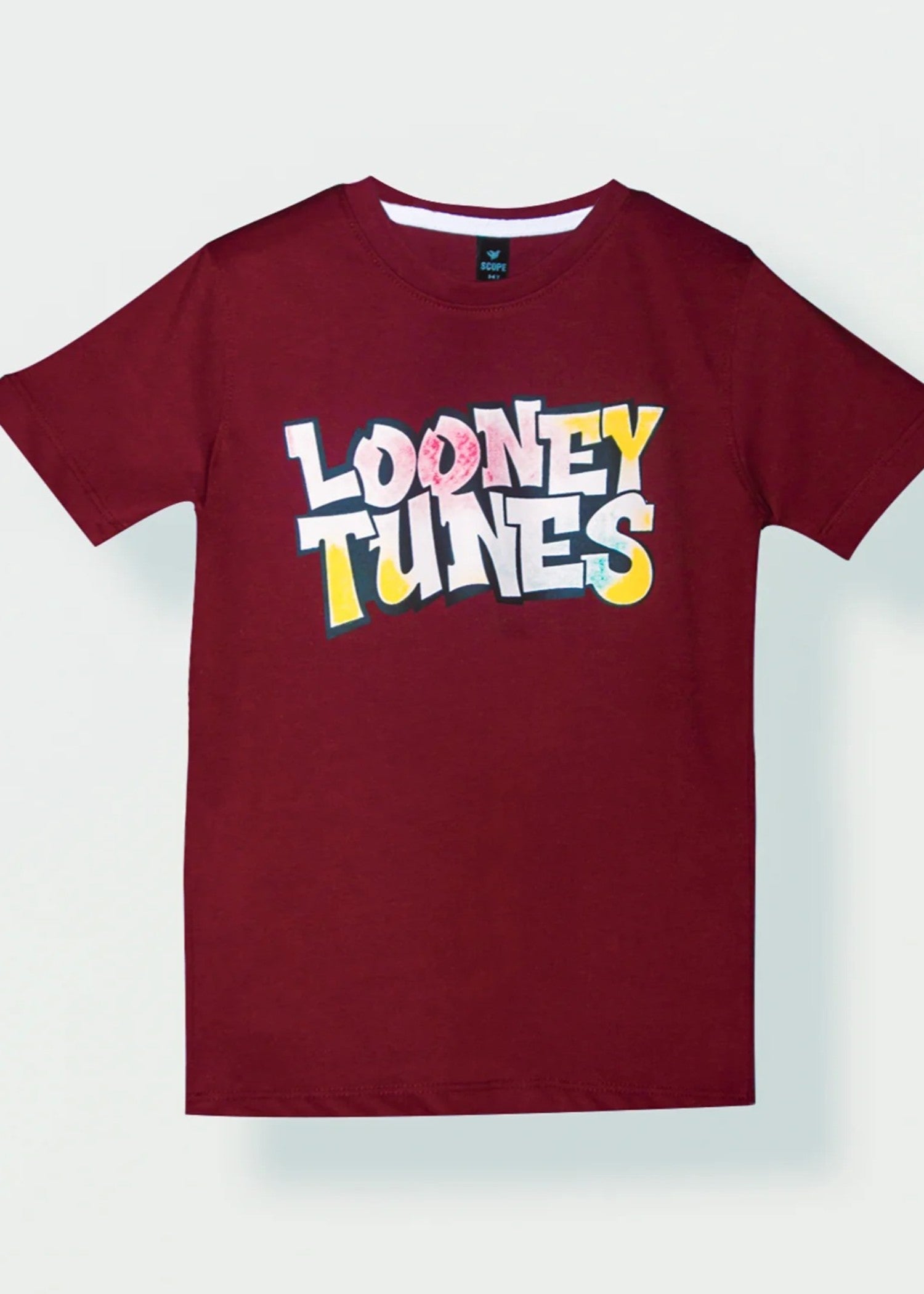 single jersey knit T Shirt in Maroon