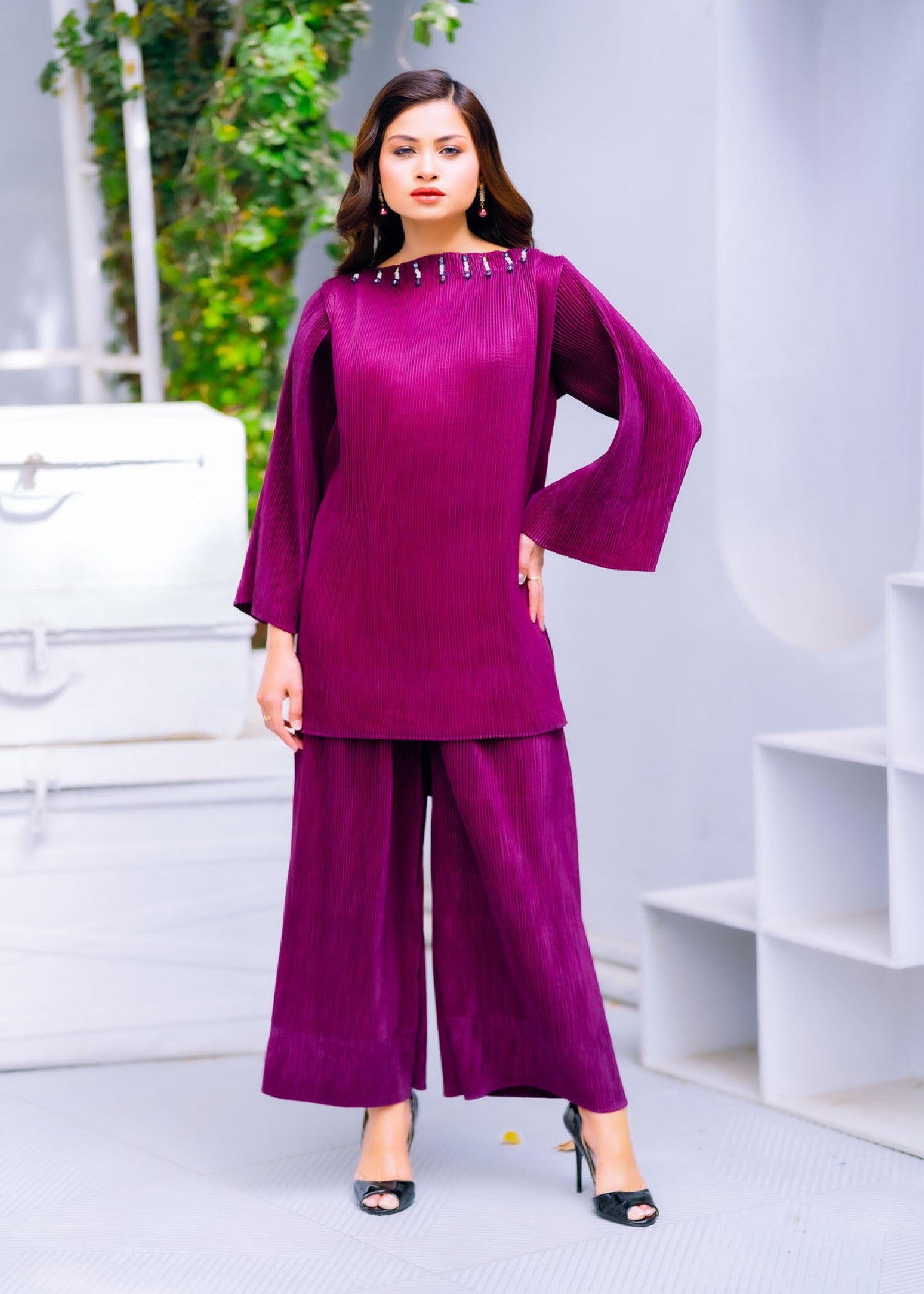 silk Co Ord Sets in Violet