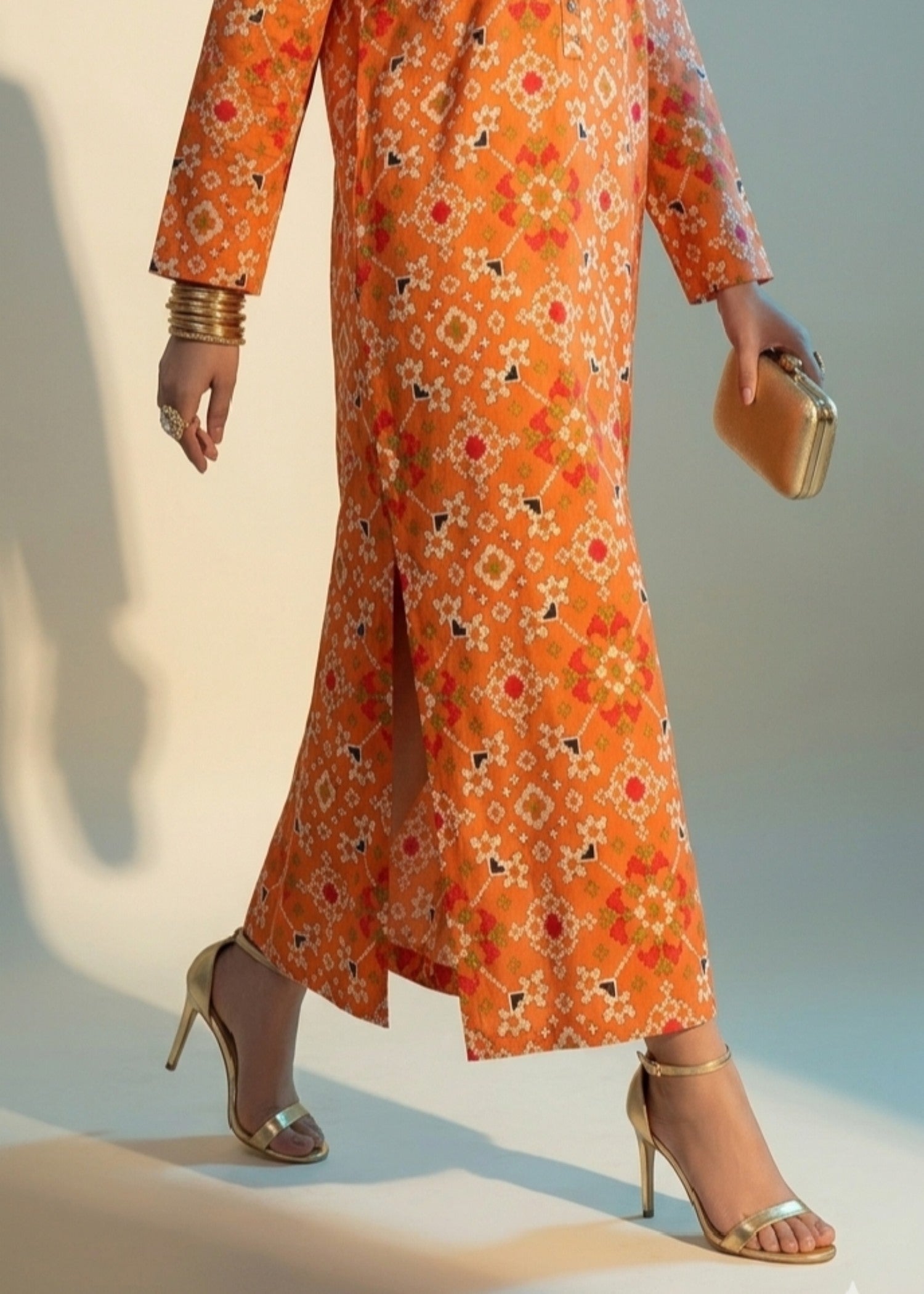 pure viscose Kaftan in Orange