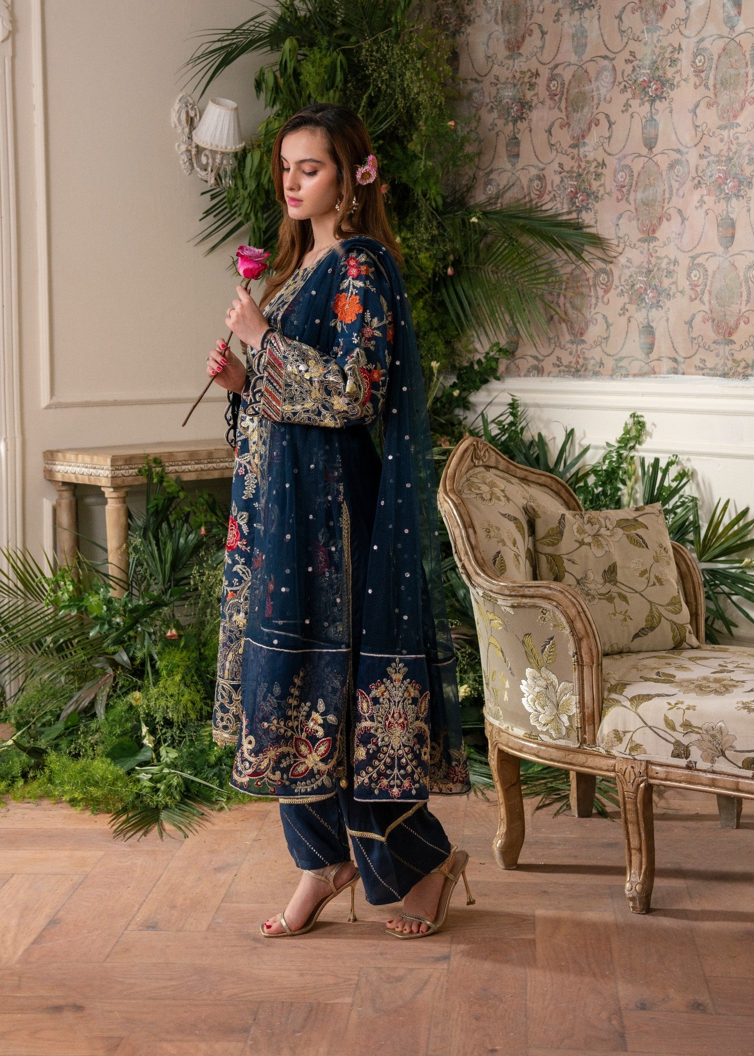 viscose Kurta Set in Midnight