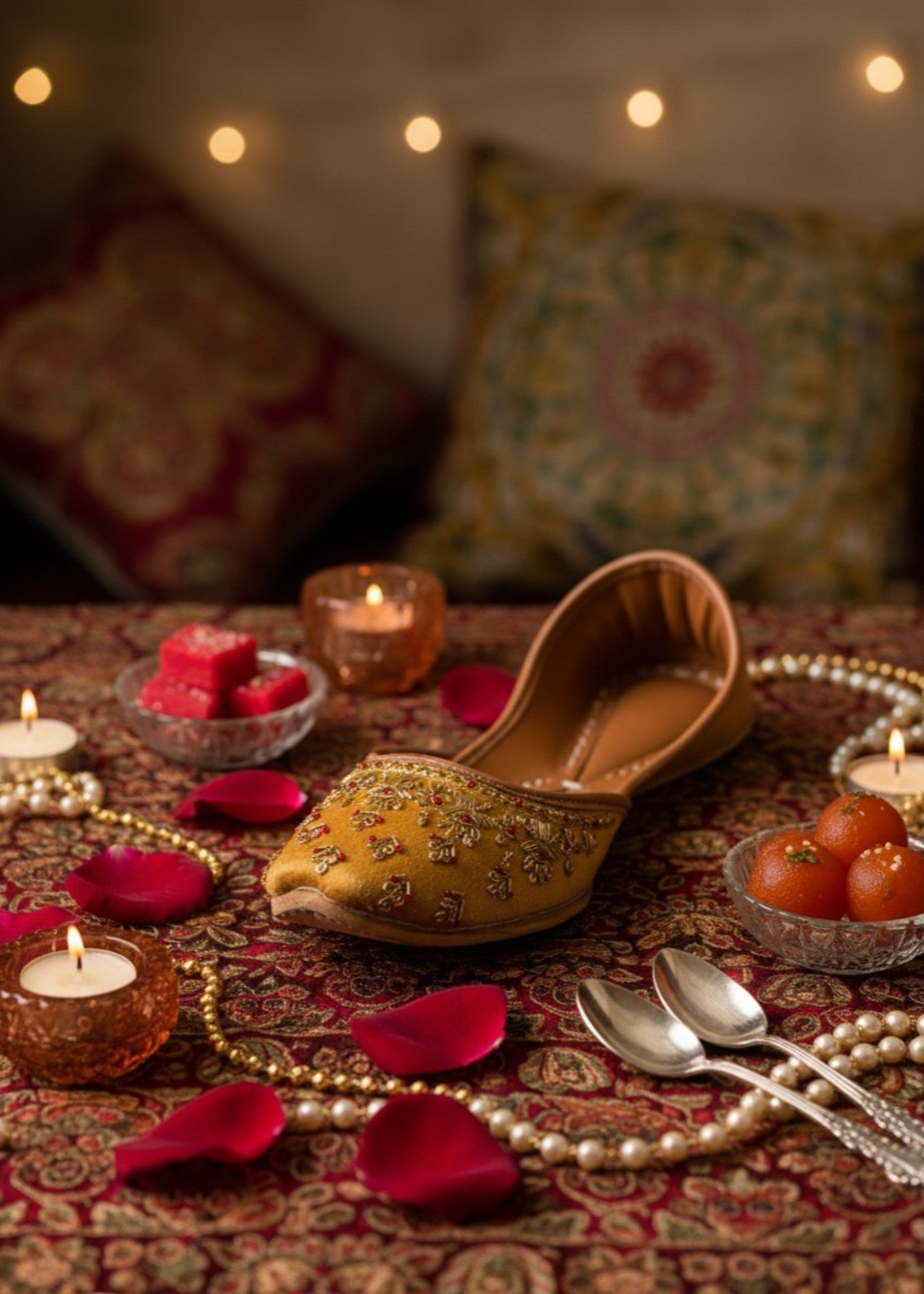 Khussa in Goldenrod by - High Quality Women Khussa AFM1680
