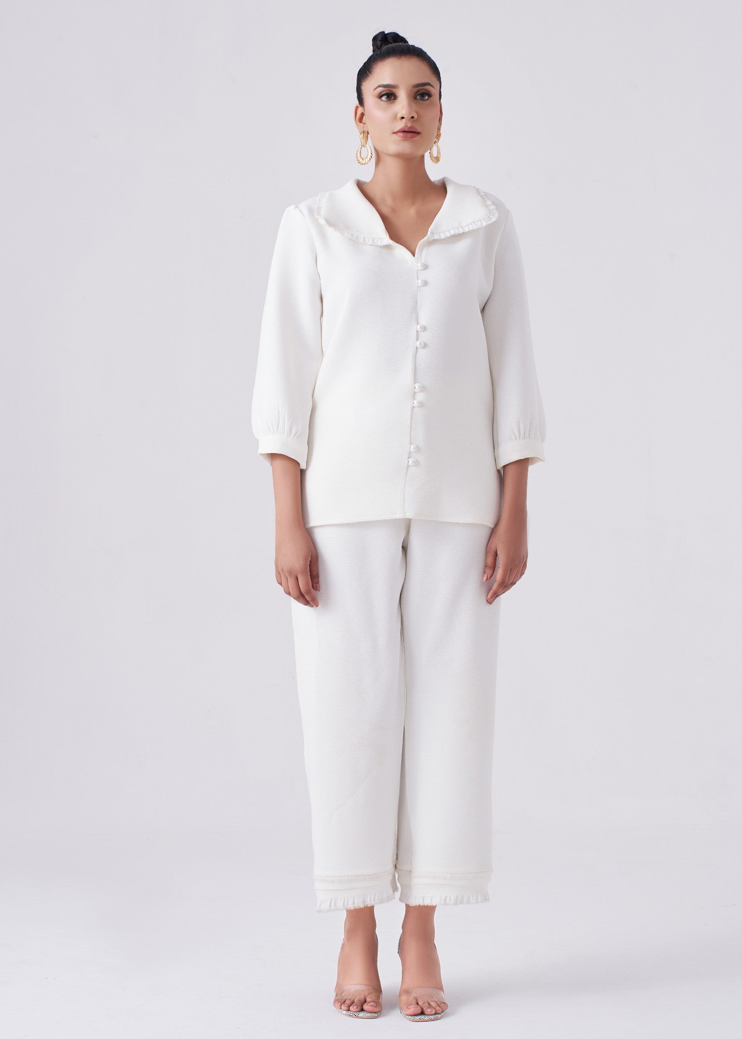 jersey knit Co Ord Sets in White