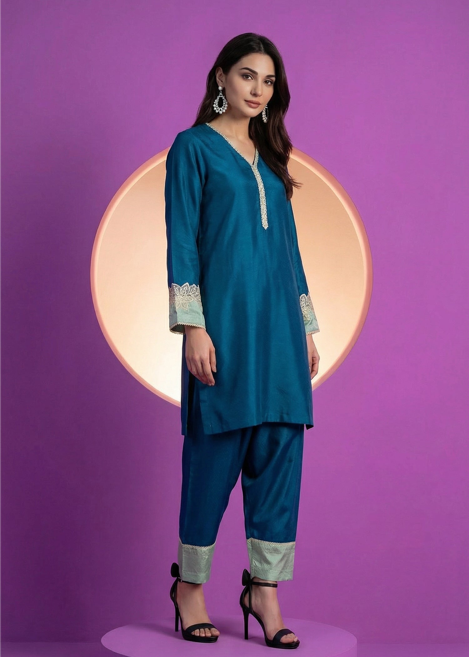 banarasi Kurta Set in Blue
