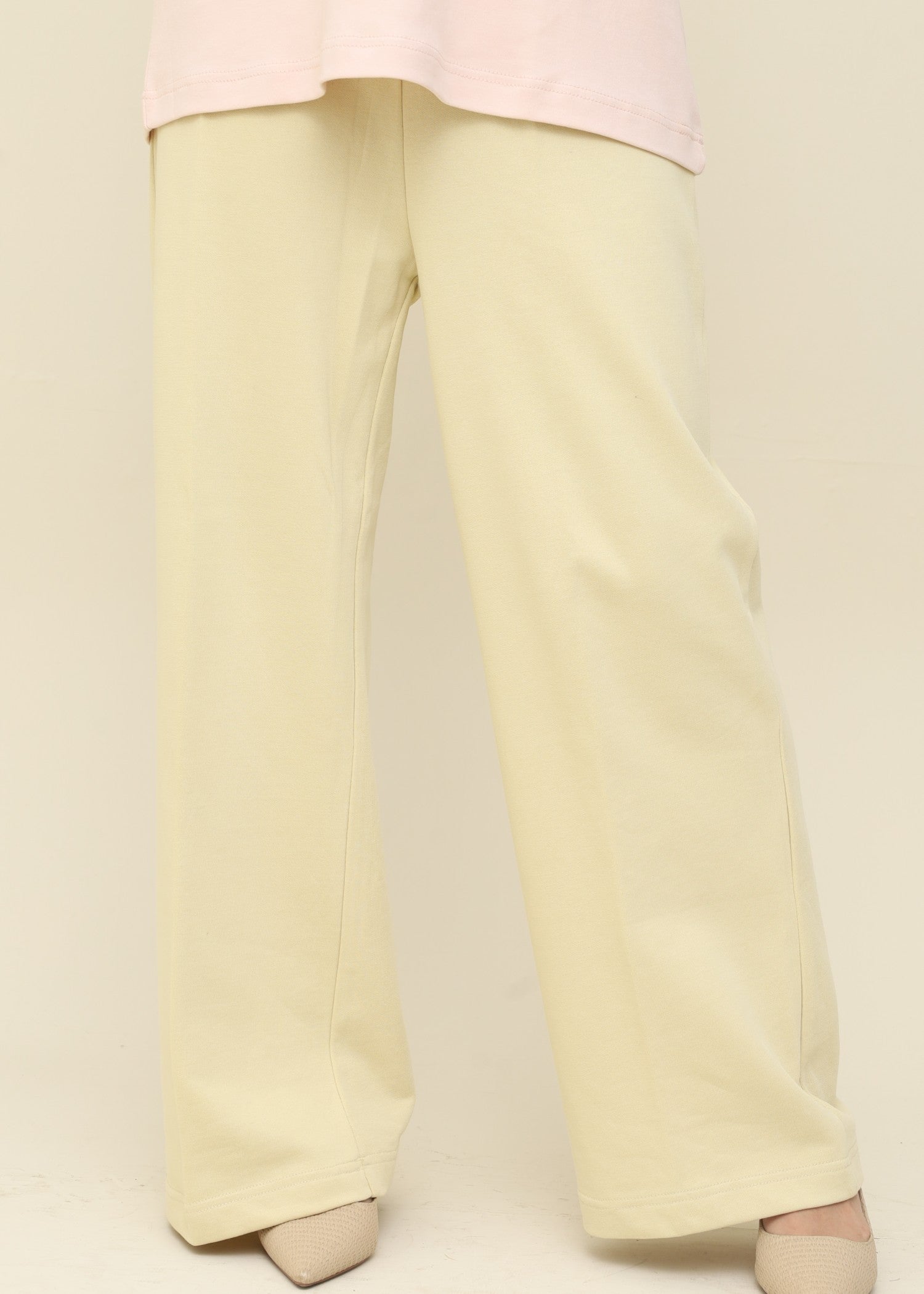 jersey knit Trousers in Cream