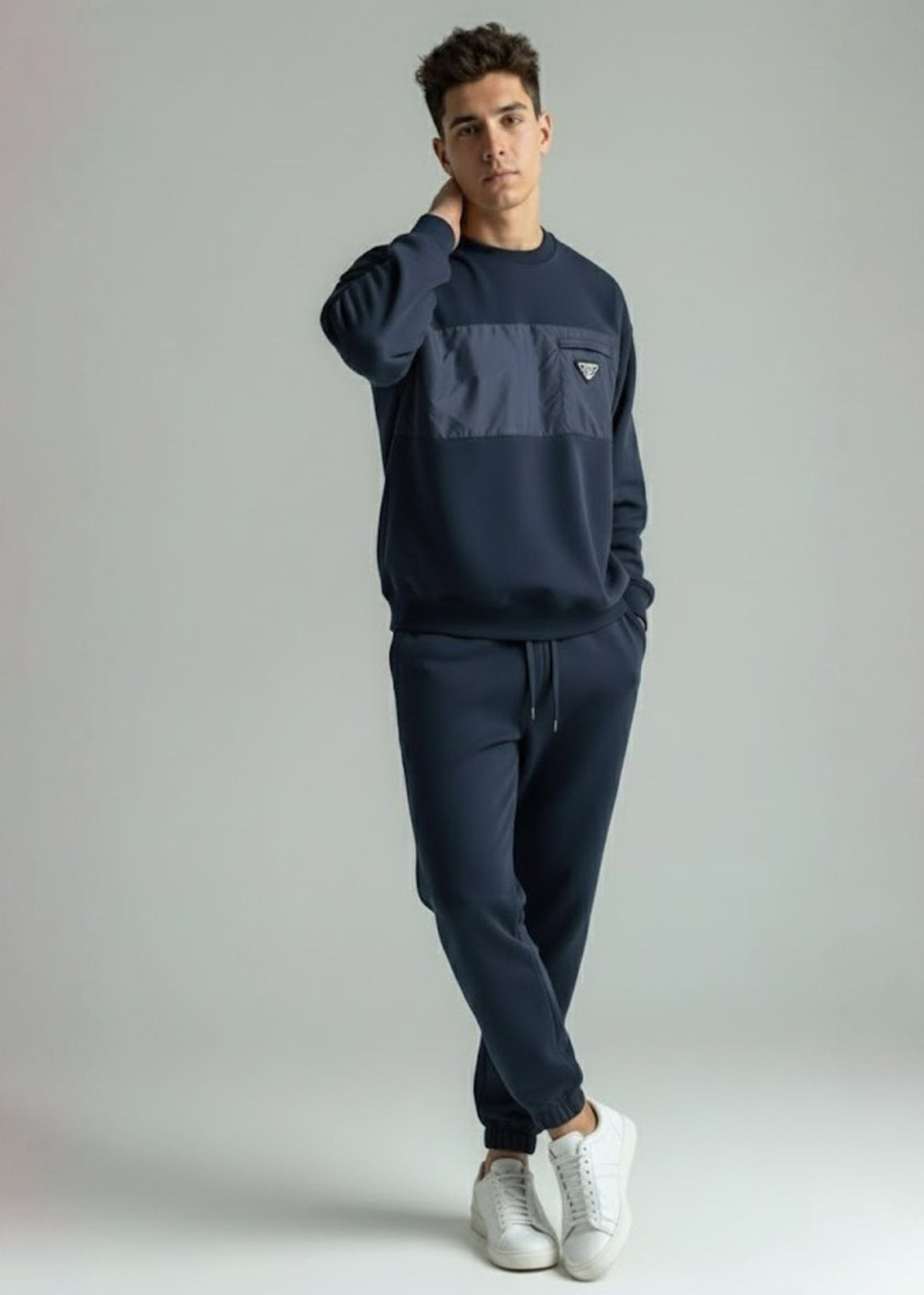 fleece Tracksuit in Navy blue