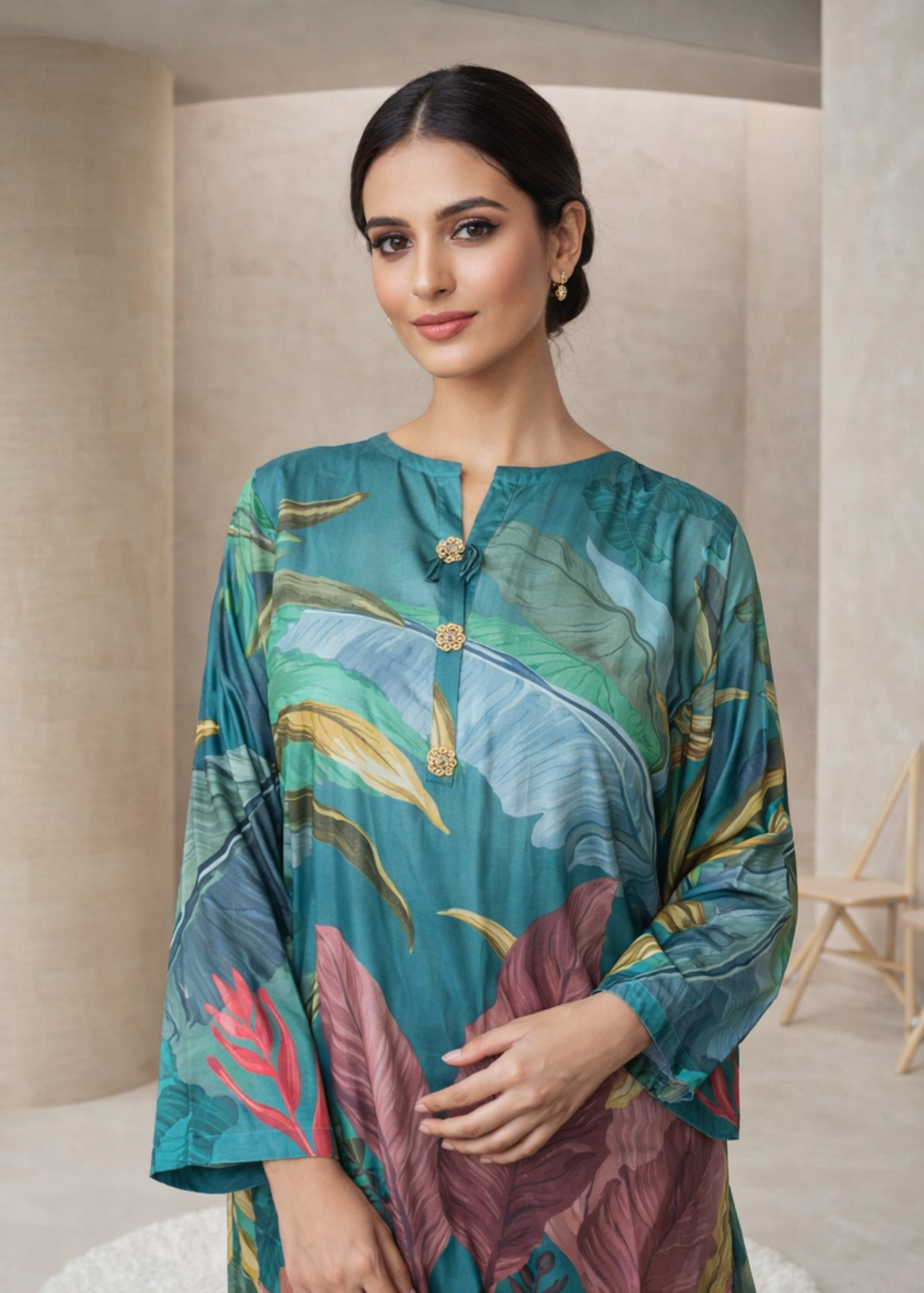 cotton crepe Co Ord Sets in Sea green