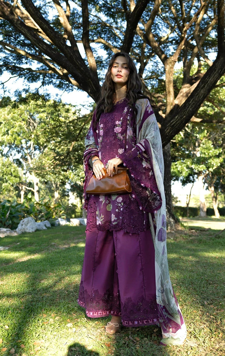 Signature Embroidered Lawn Prints – ESA-5B DARLING PLUM