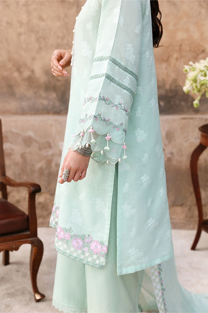 Festive – Misty Mint - Embroidered Lawn