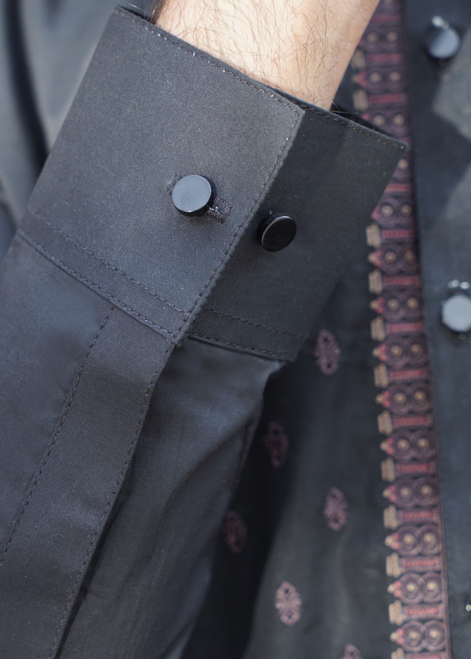 cotton viscose Unstitched in Jet black