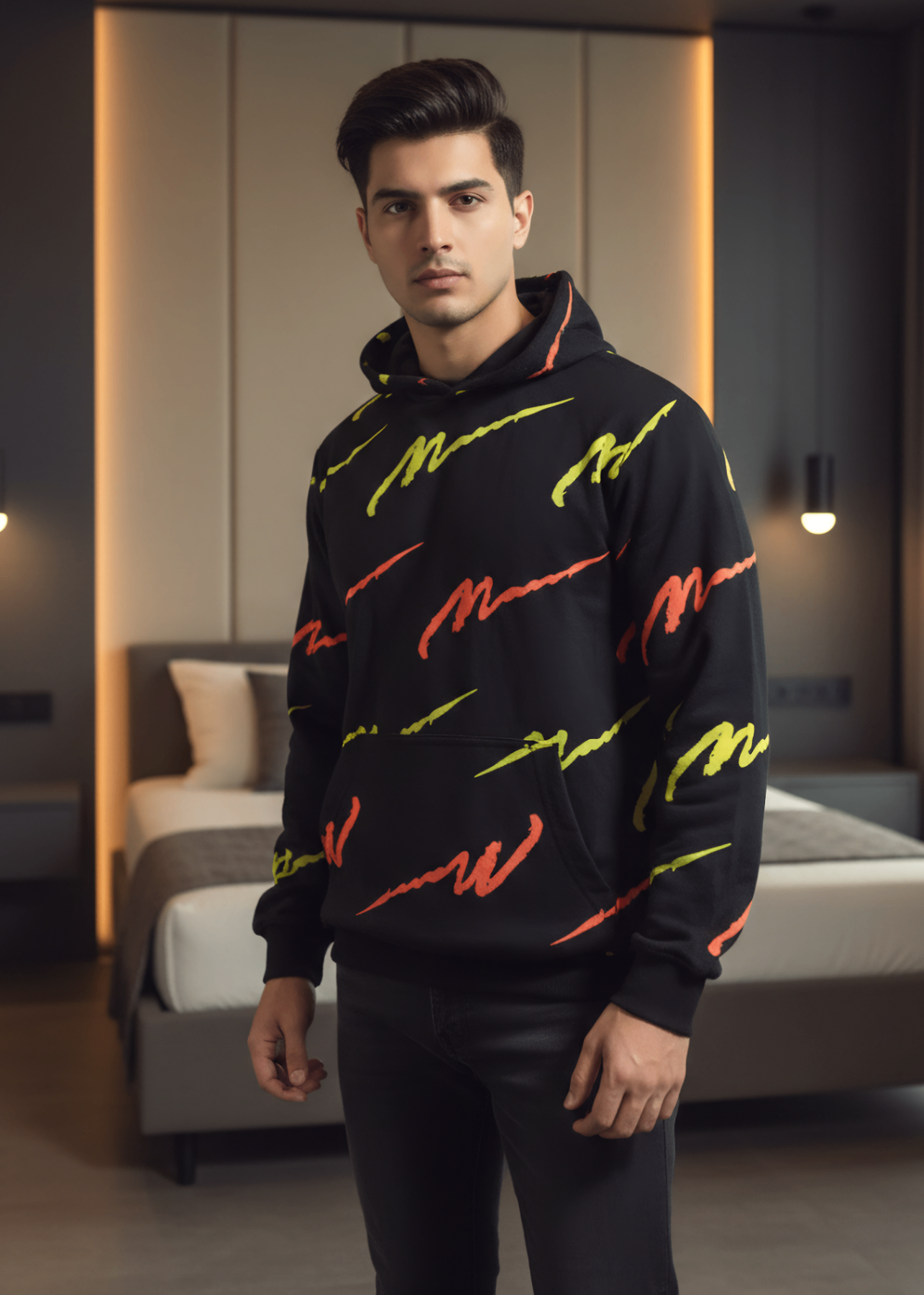 terry Hoodie in Black
