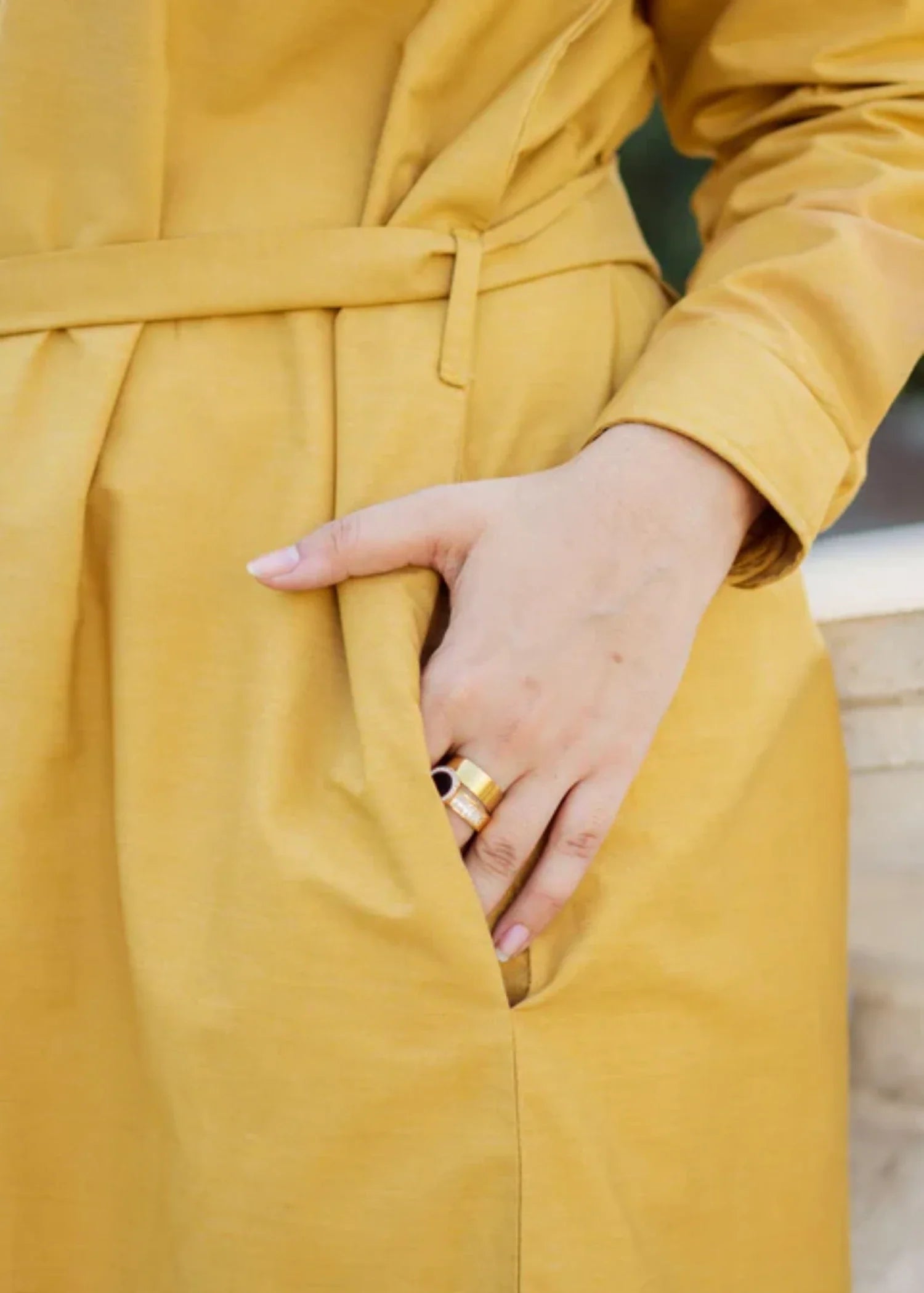 cotton Dress in Mustard