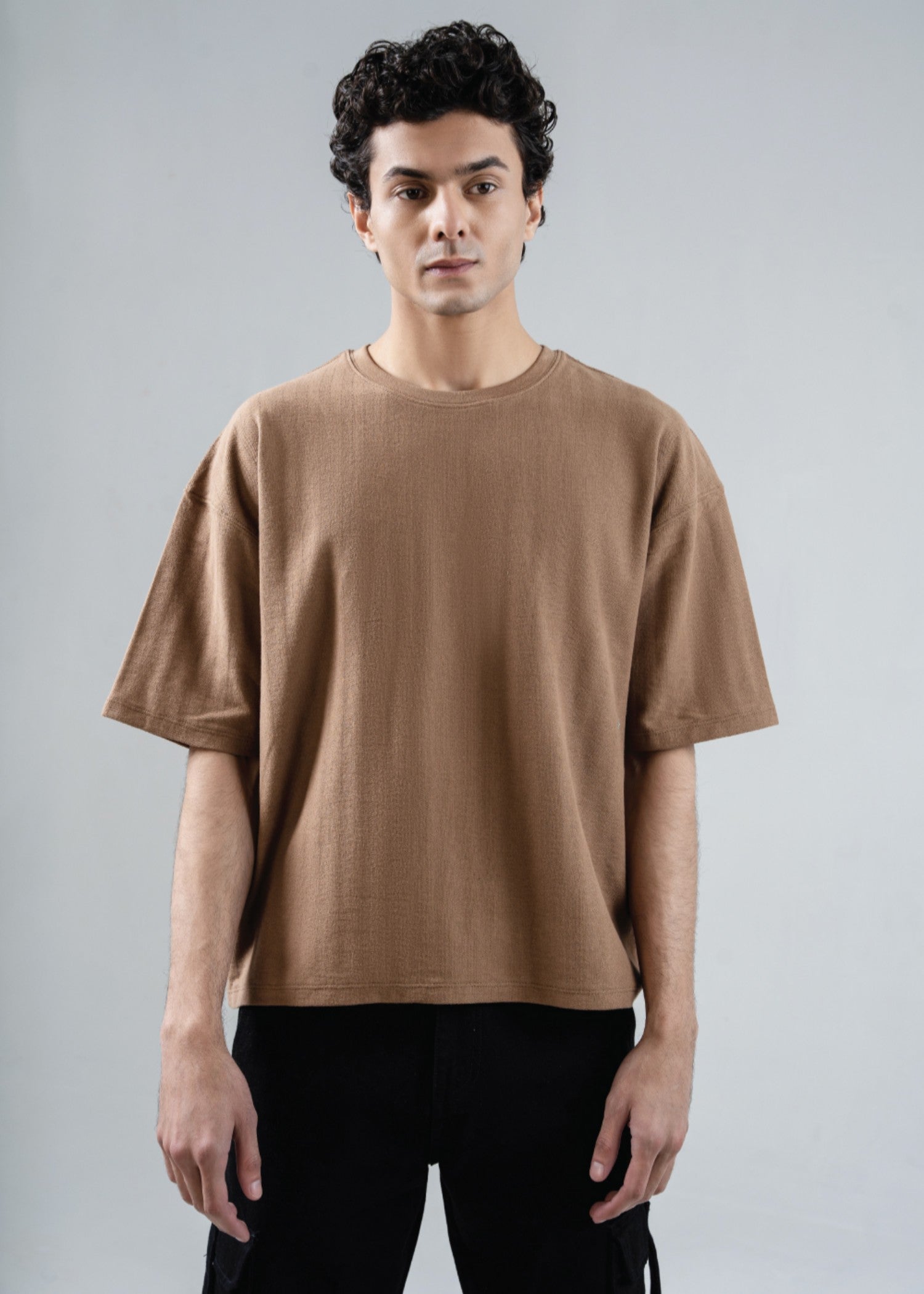 jacquard T Shirt in Brown