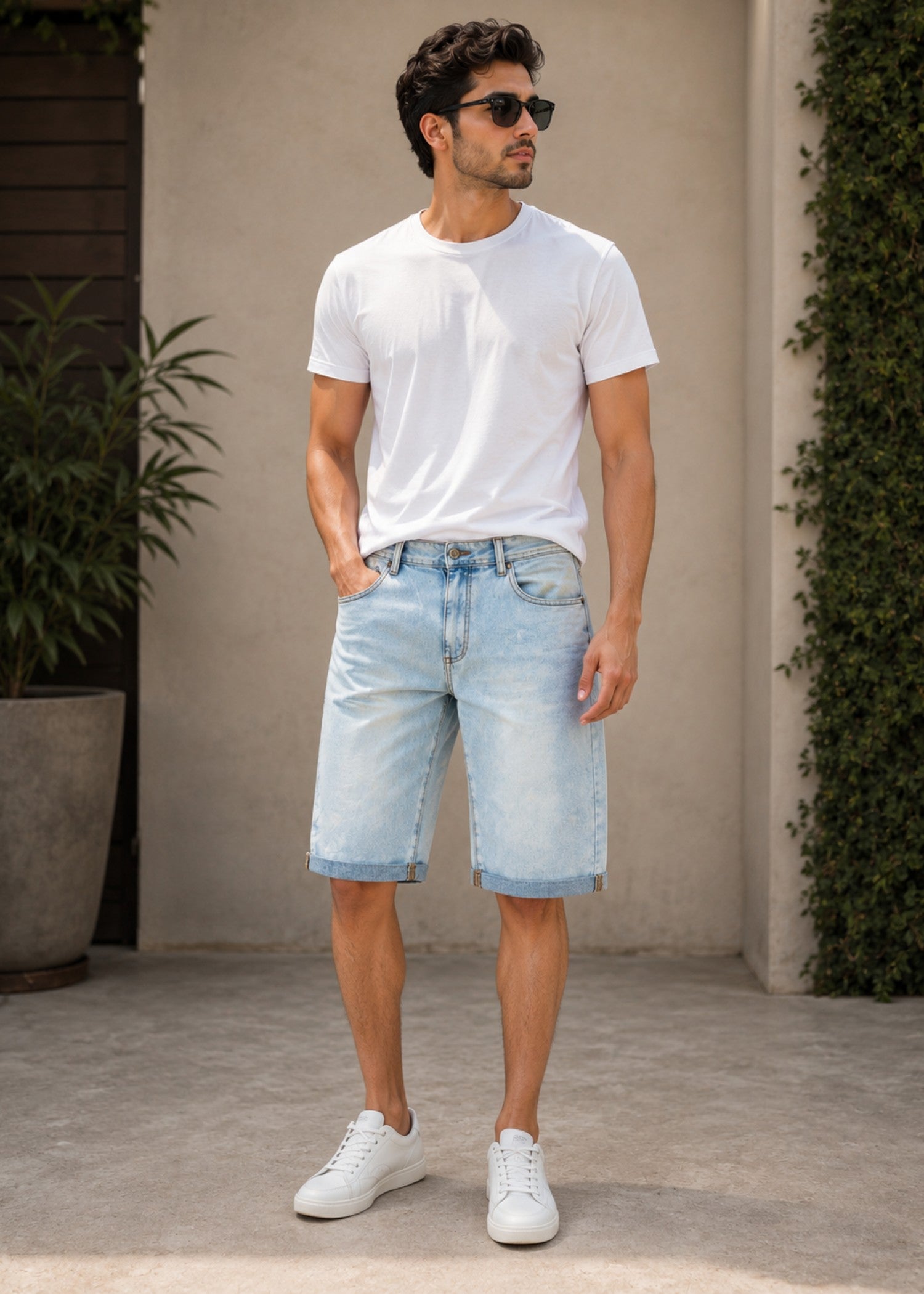 cotton Shorts in Off-white