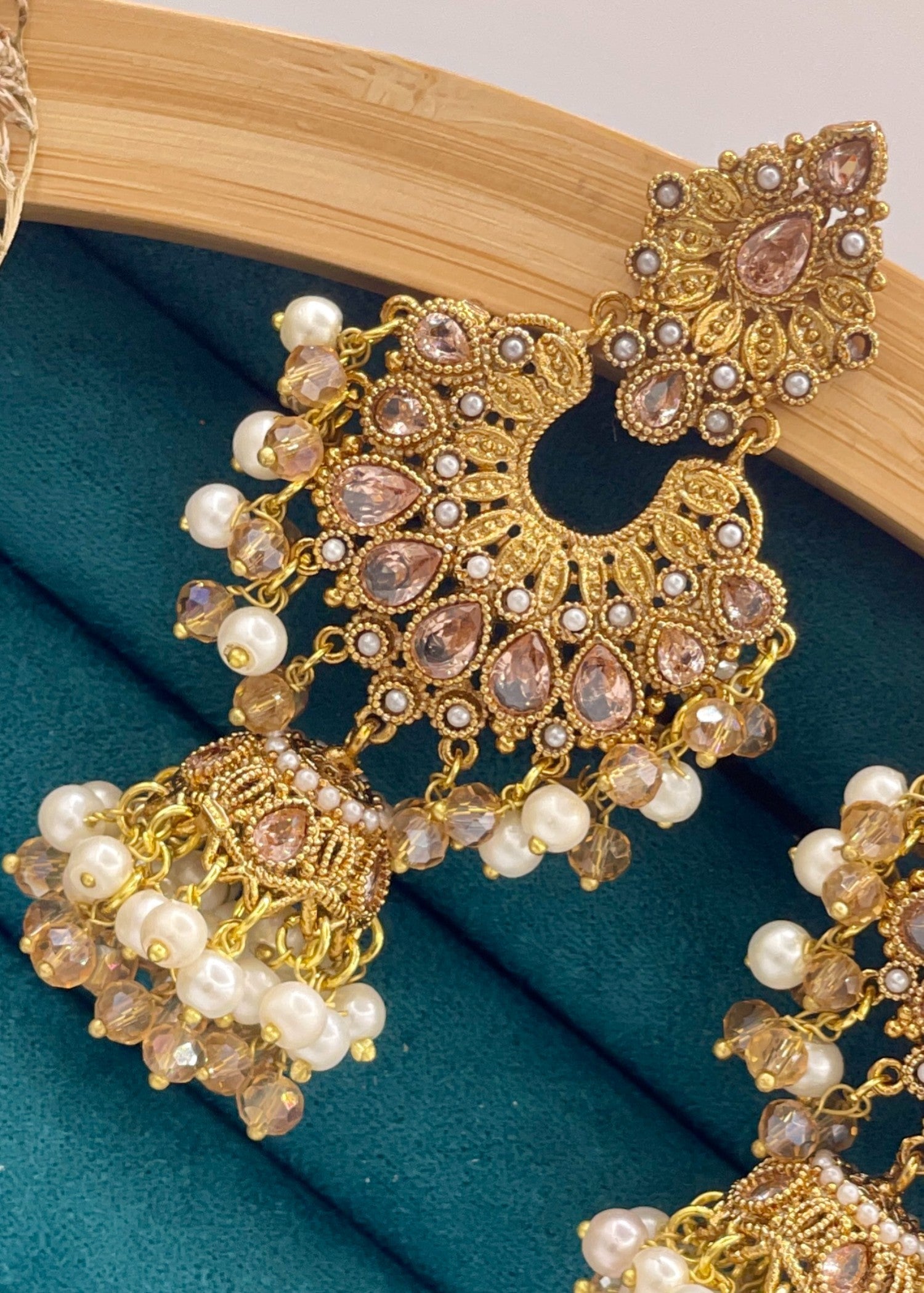 Earrings in Champagne Color by - Trendy Women Earrings TGY0567