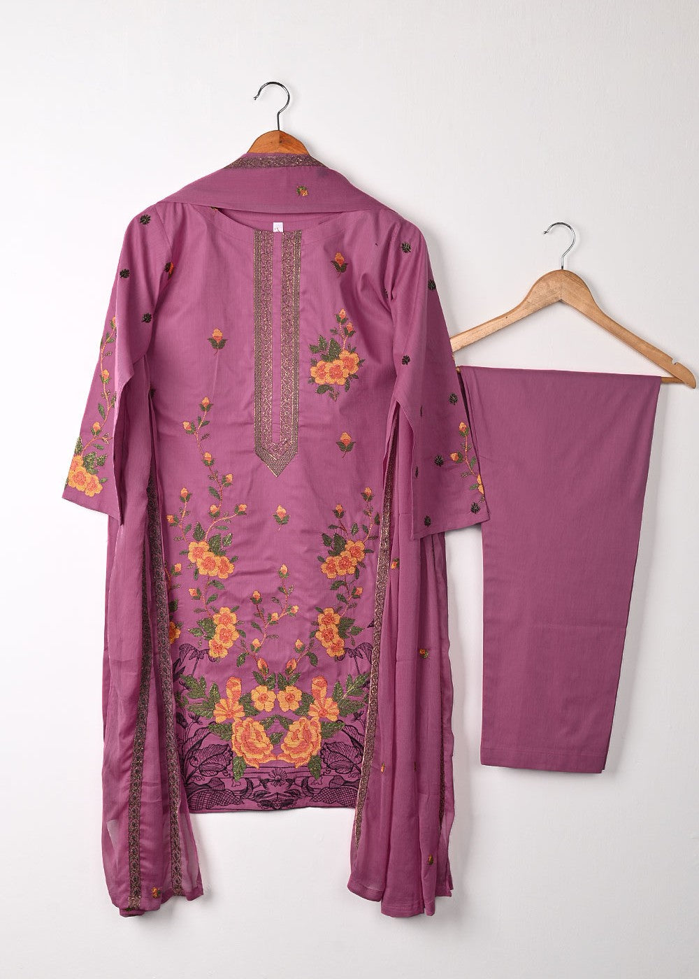 cotton Kurta Set in Mauve pink