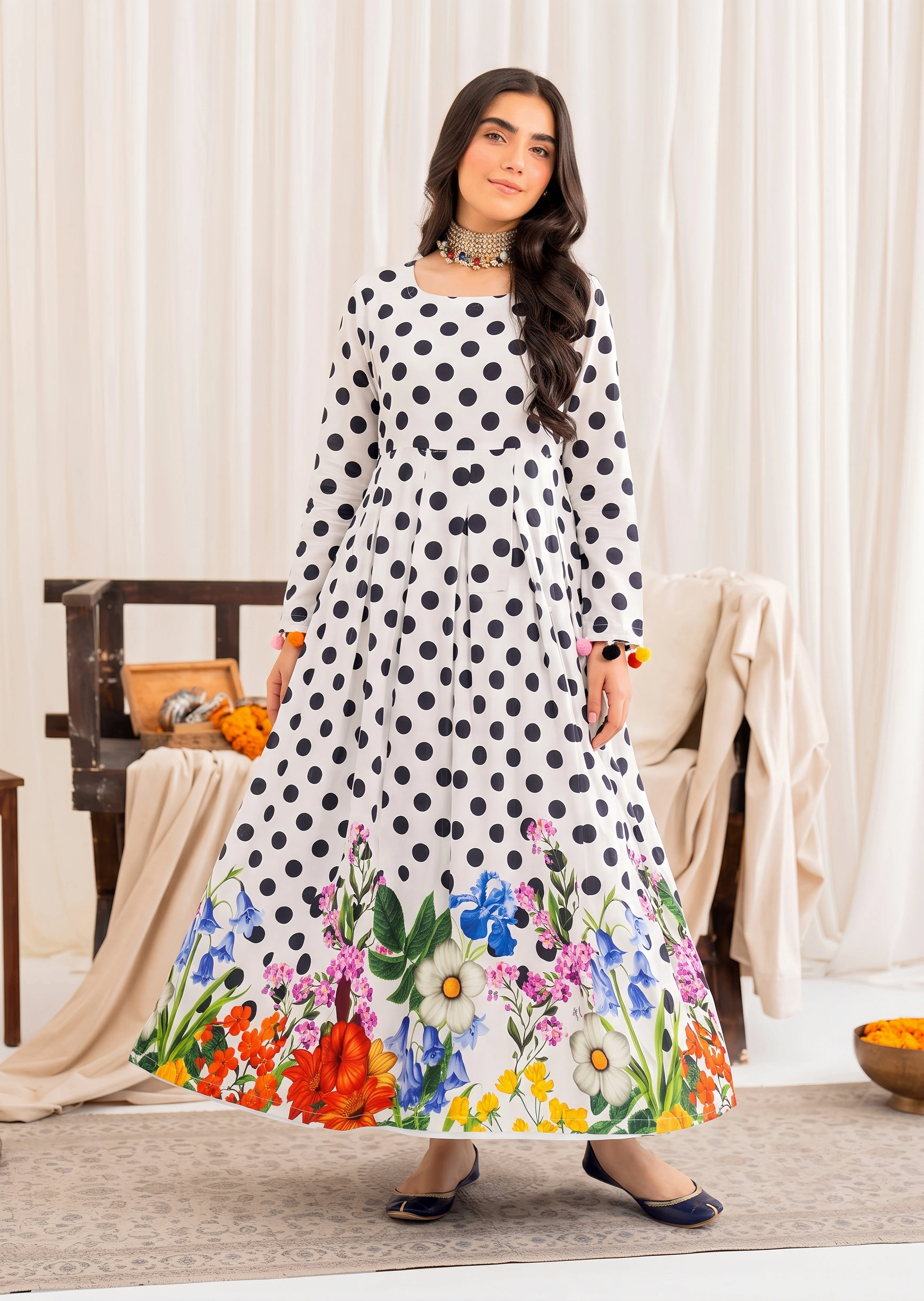 crepe silk Maxi in White