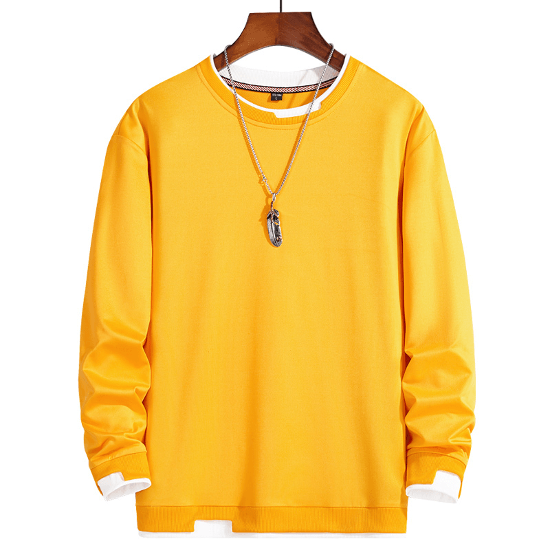 Fake Two-Piece Sweater Men'S Korean Style Trend