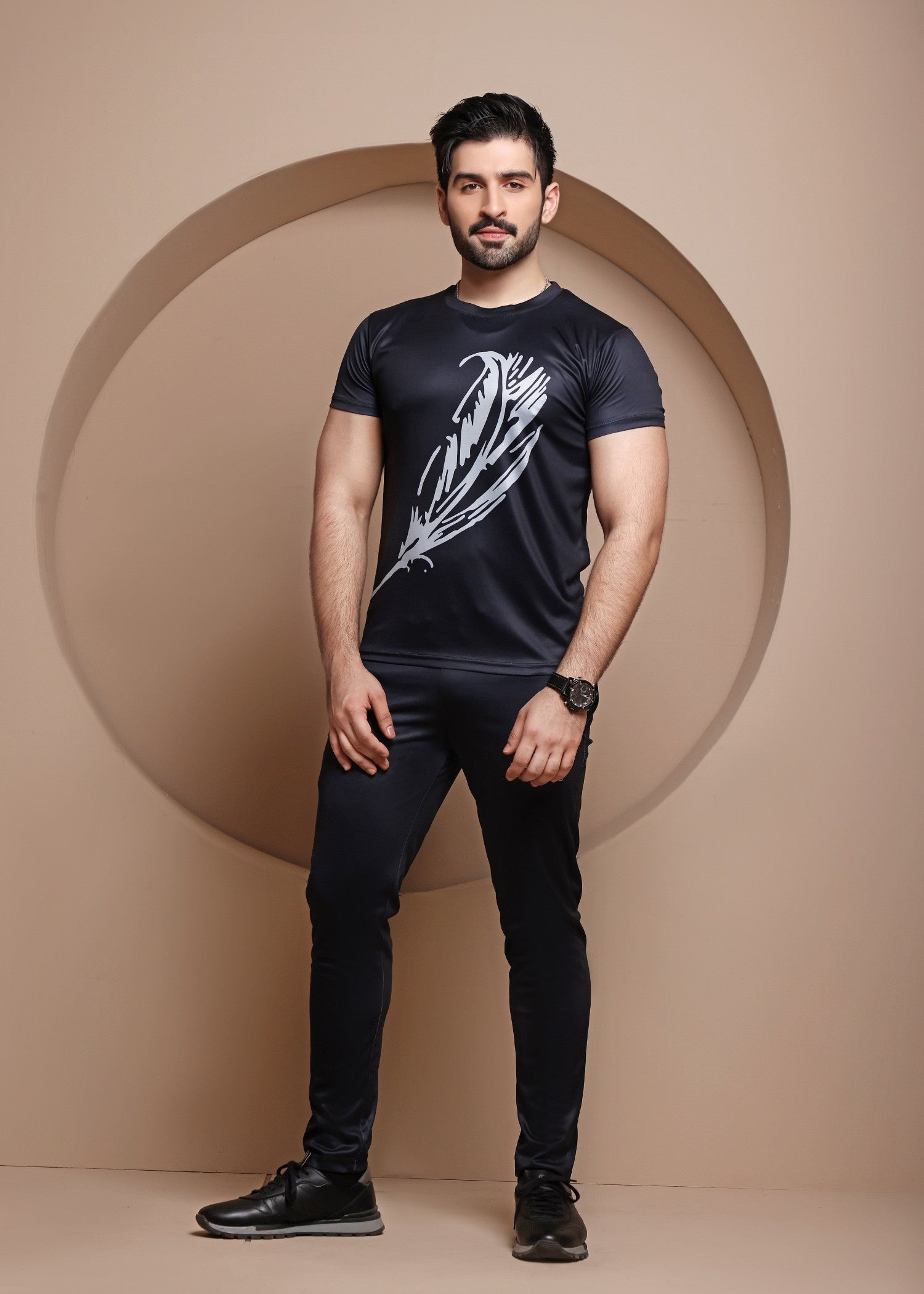 terry Tracksuit in Black by Feathers